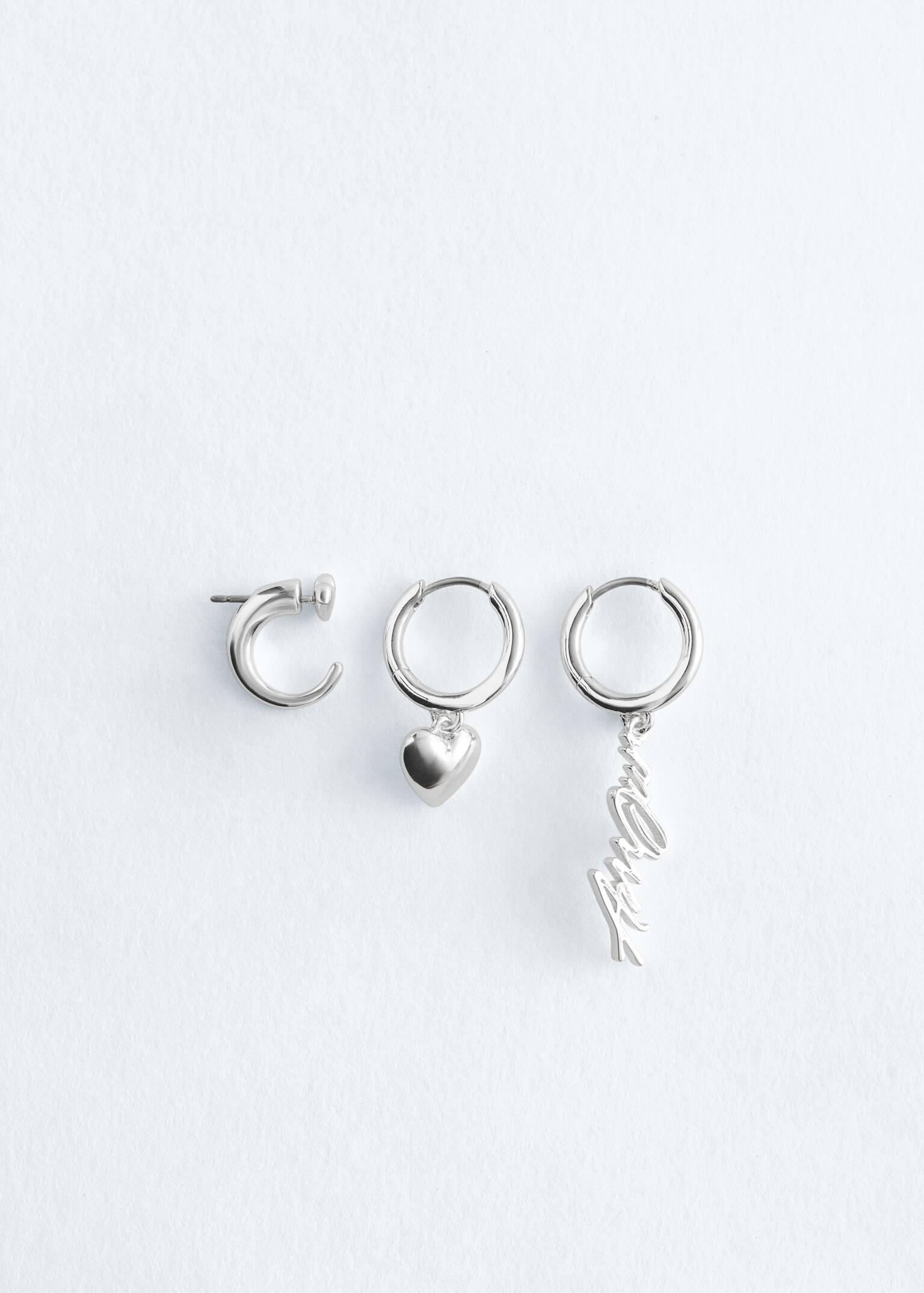 Creolen im Set mit Motivdetail - Silber