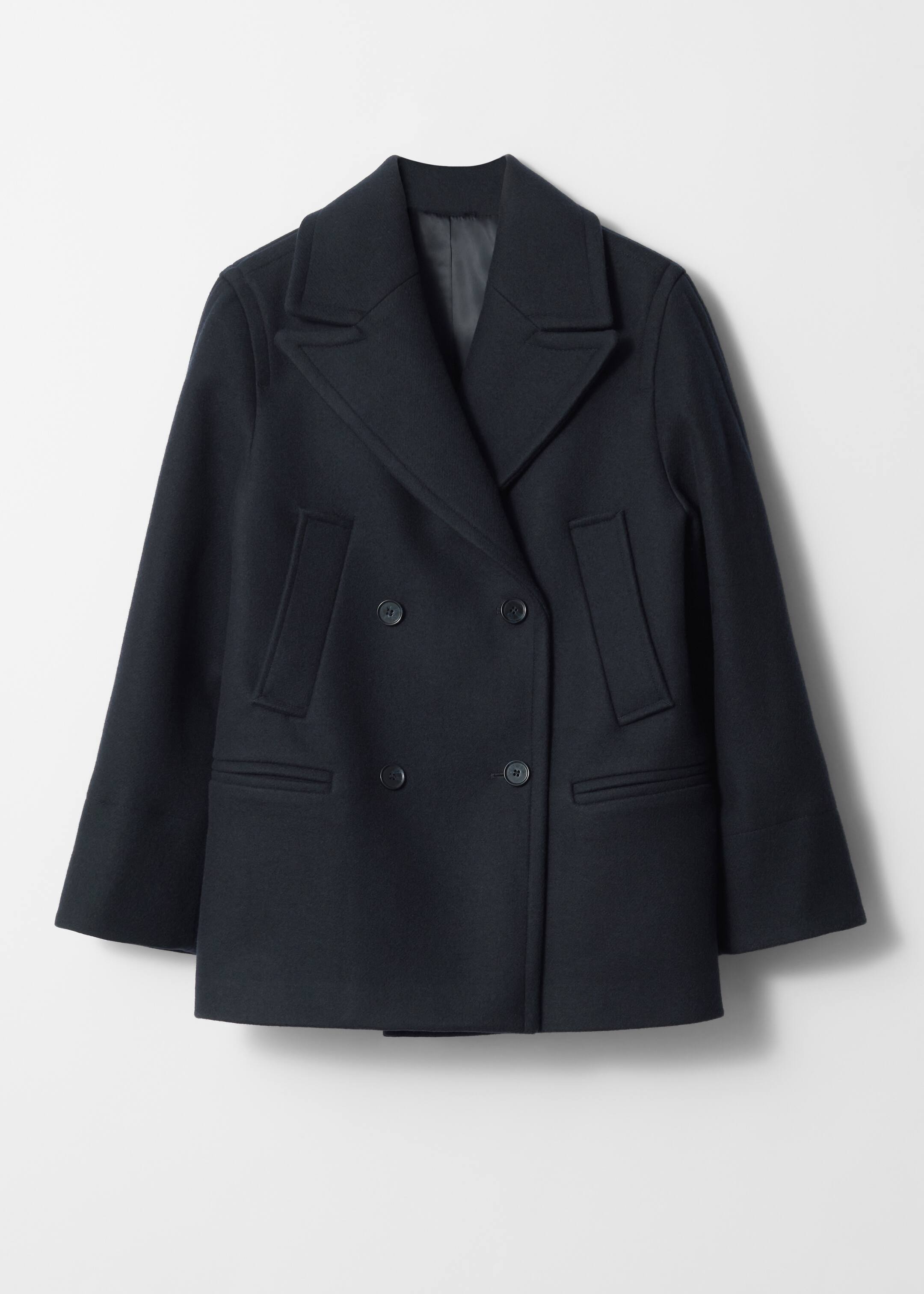 Größeres Bild anzeigen: Eleganter Cabanmantel aus Wolle - Navyblau - Ladies | H&M AT 7