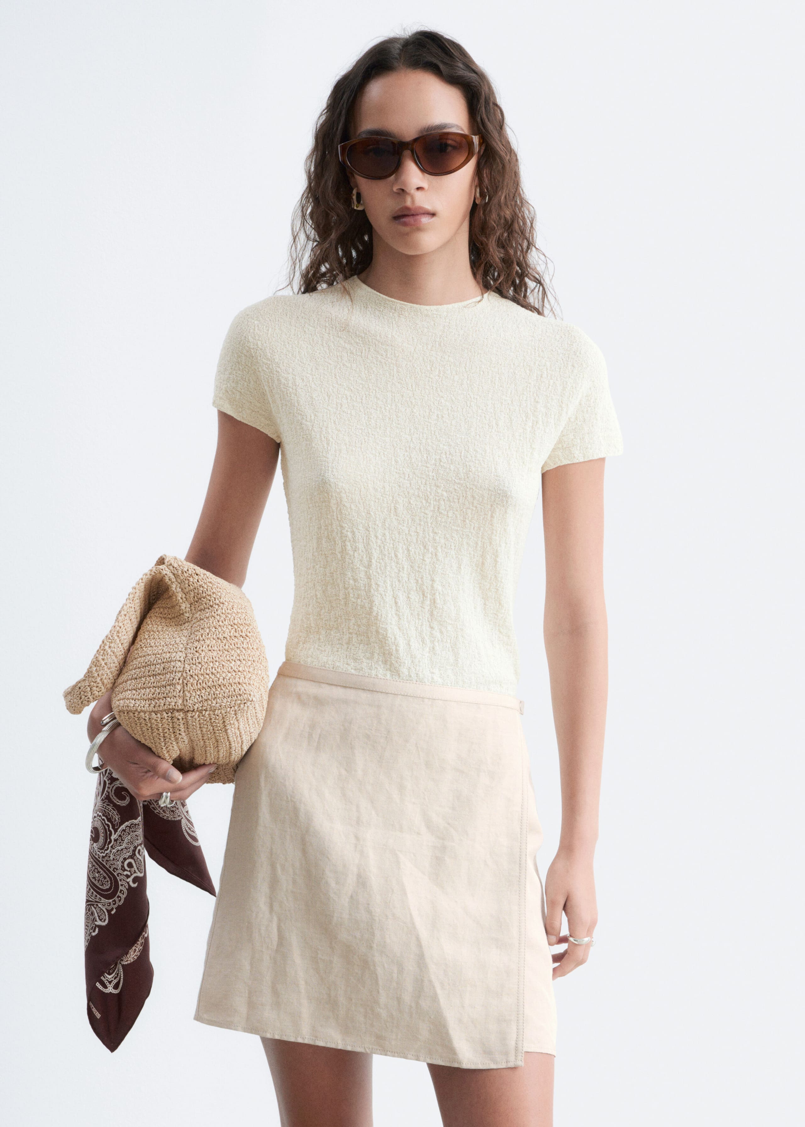 Mock-Neck Top - Off White - Lookbook