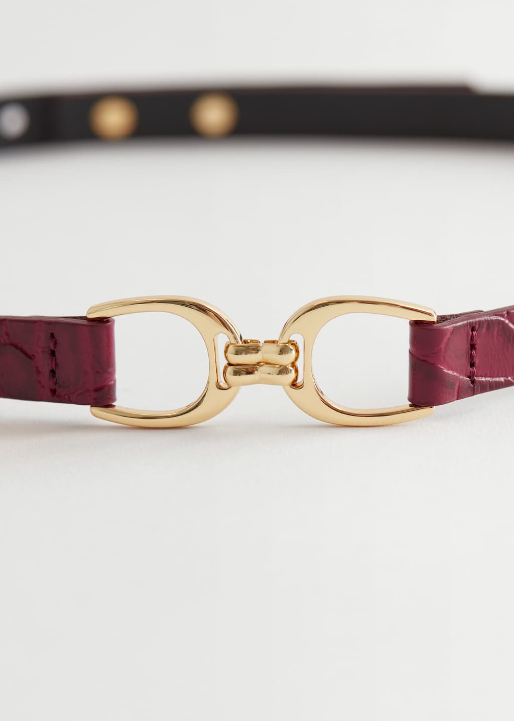 Croc Leather Buckle Belt - {{variantName}} - Descriptive Detail