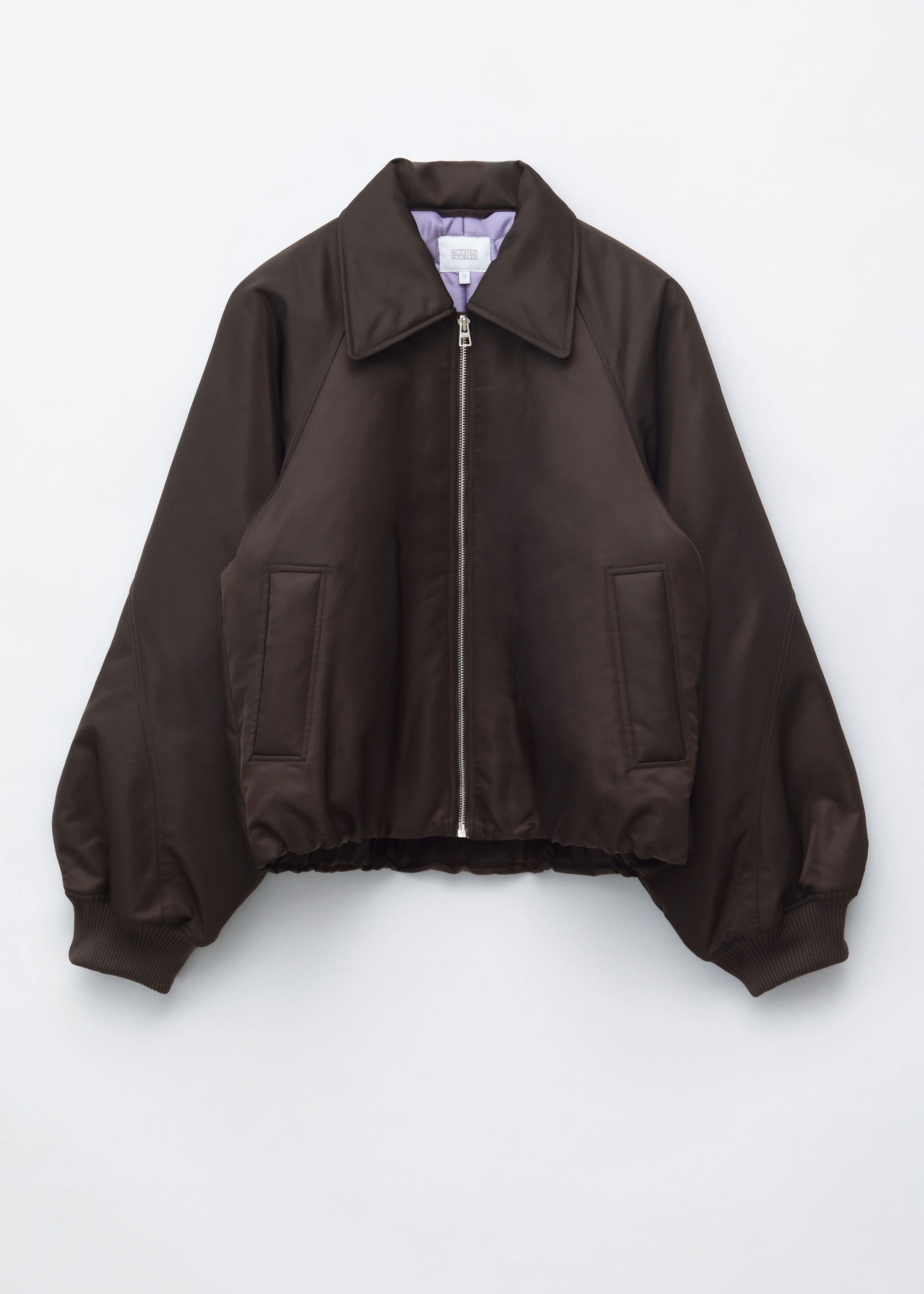 Collared Bomber Jacket - Dark Brown - Still Life