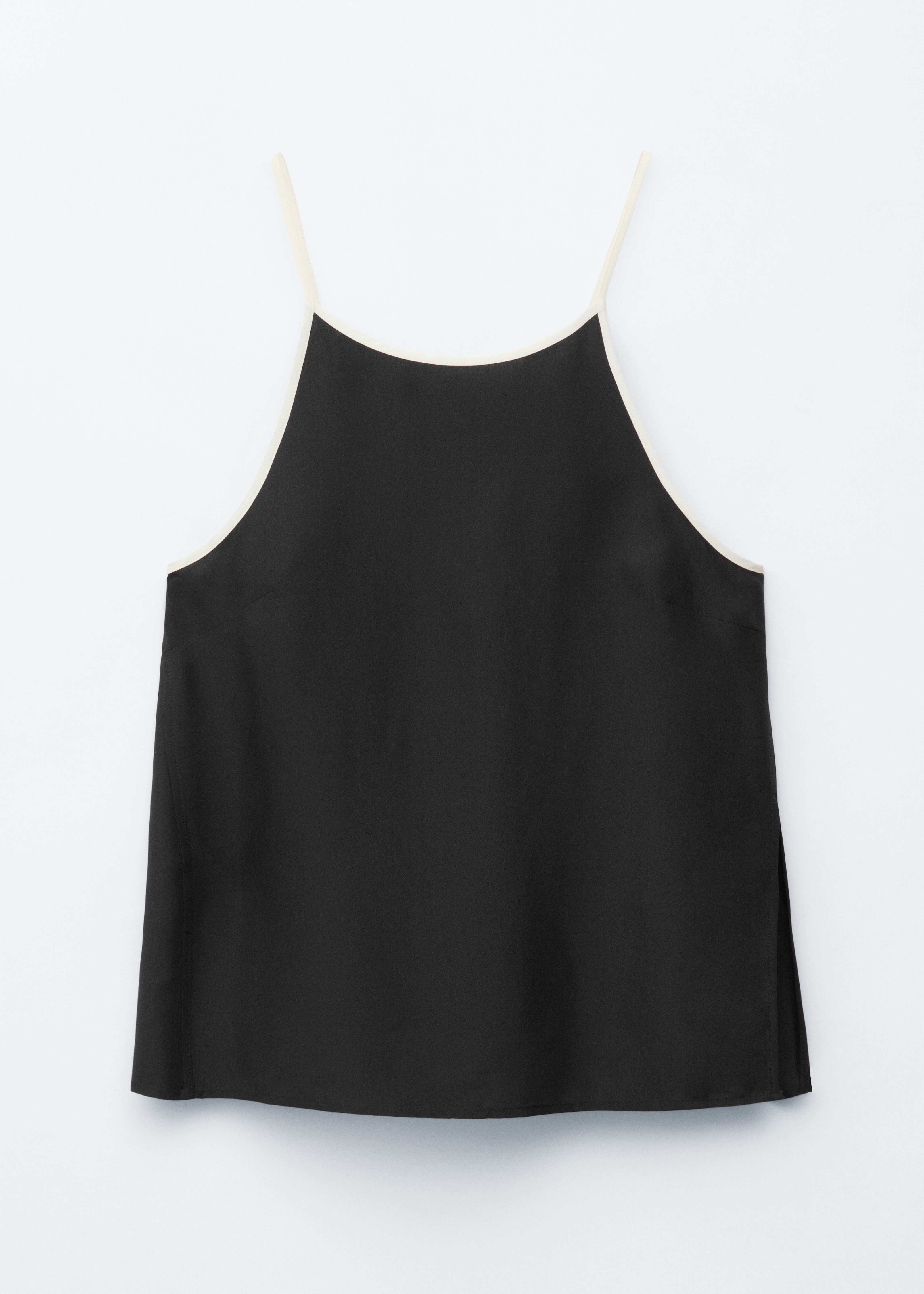 Tanktop aus Seide - Schwarz/Weiß/Grün/Print