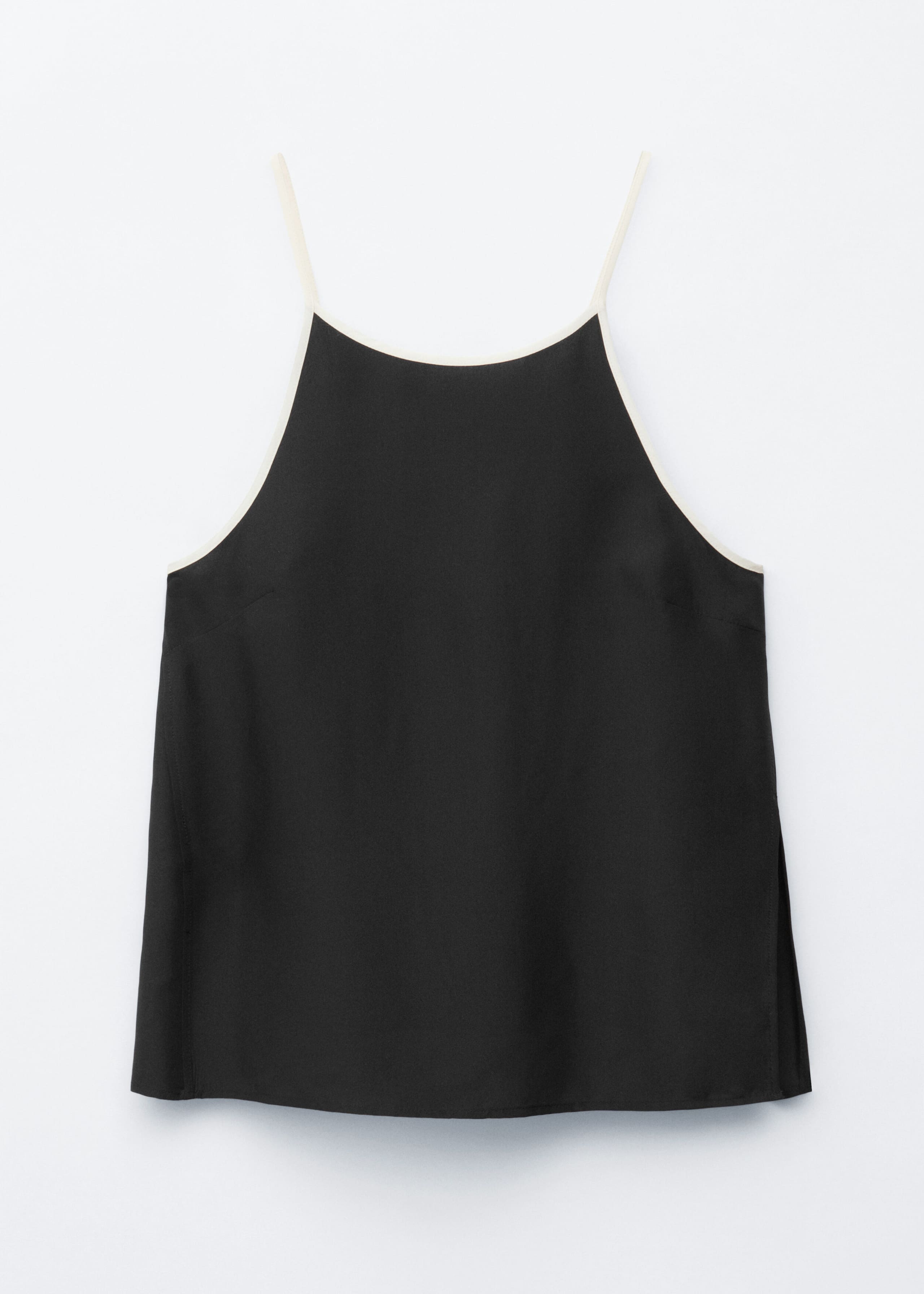 Image of Contrast Binding Silk Top