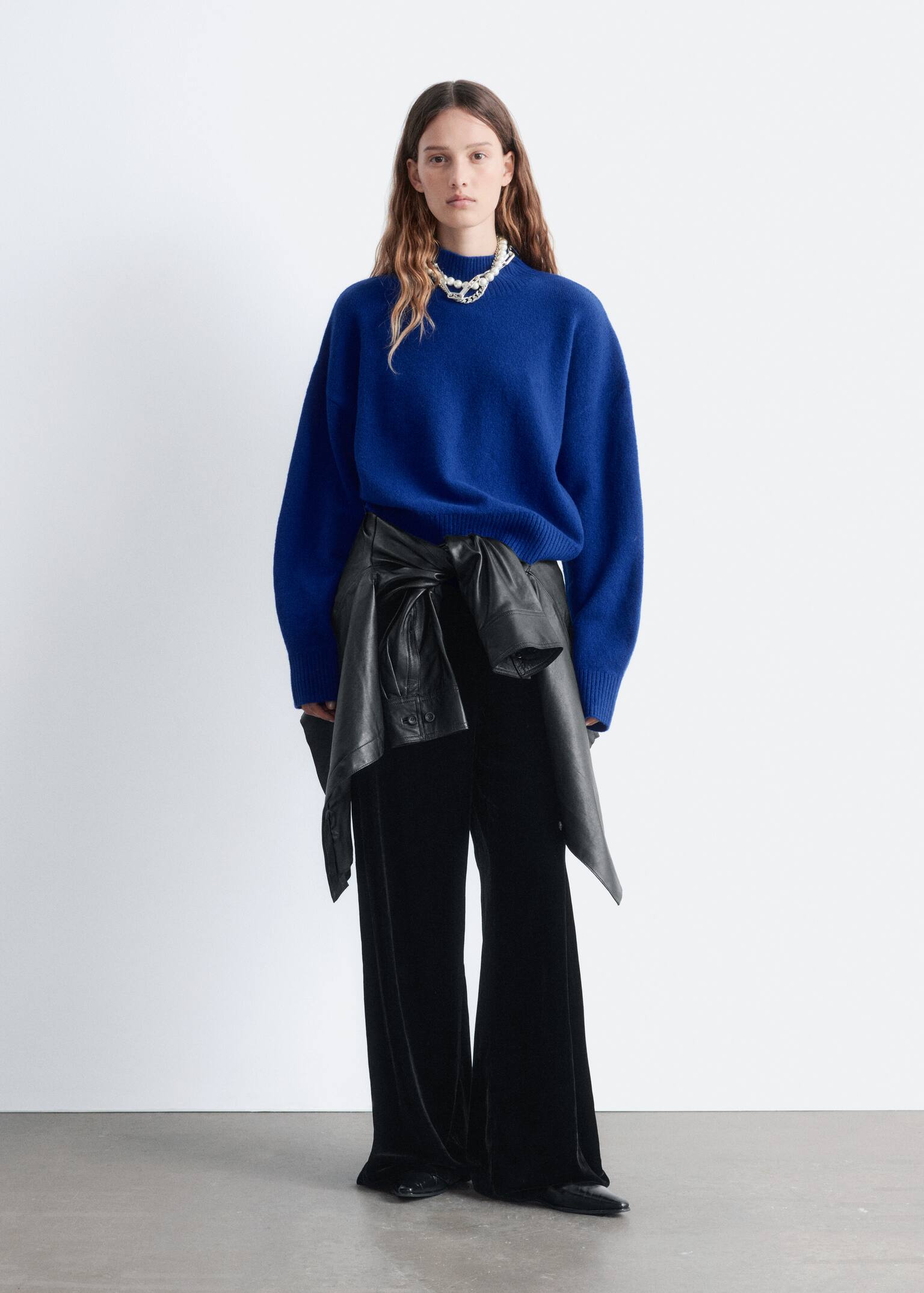 Turtleneck Jumper - Bright Blue/Black/Burgundy/Pink/Dark Beige/Dark Mole - 4