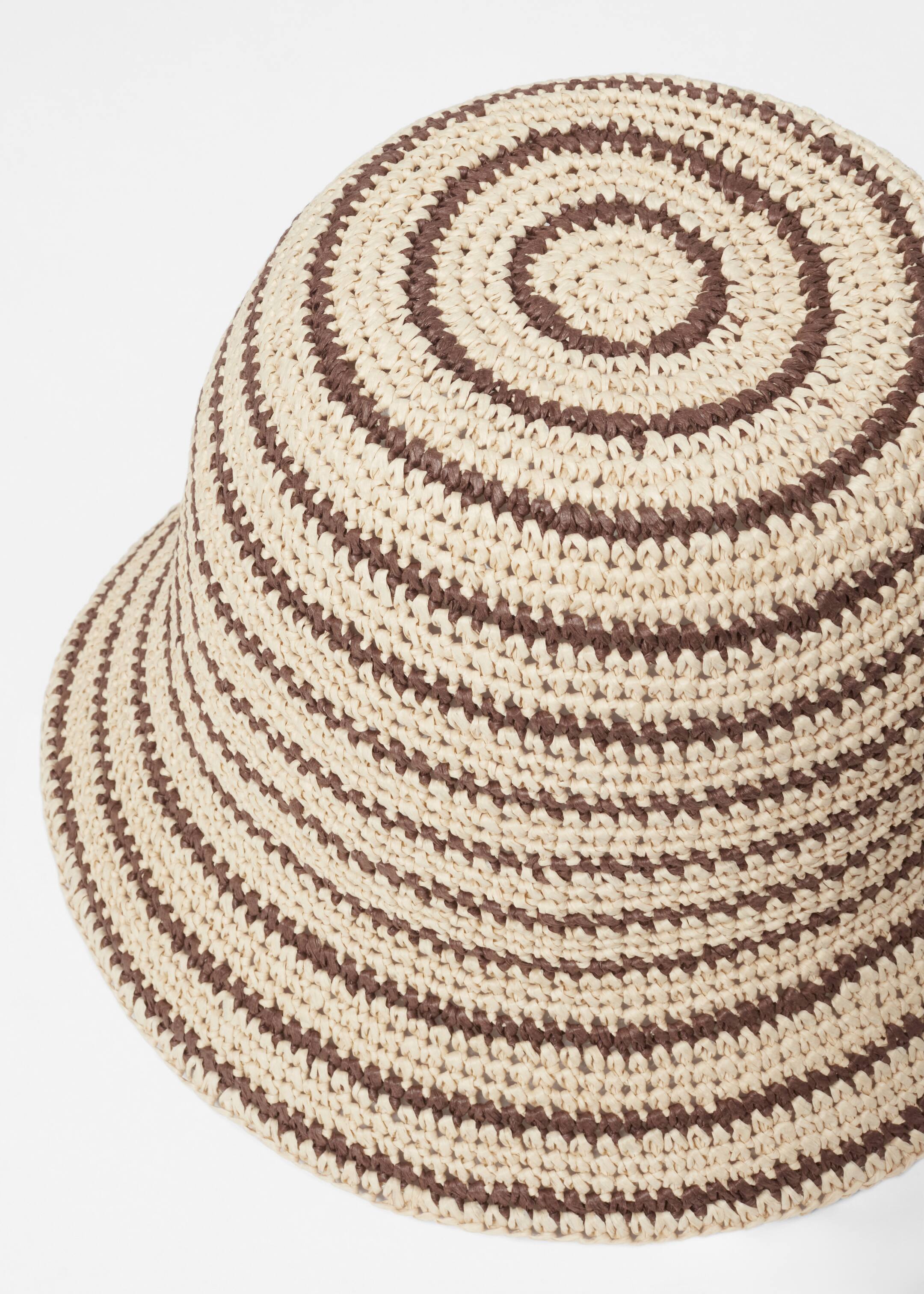 Visa större bild: Bucket hat i strå - Crèmevit/brunrandig - DAM | H&M SE 4