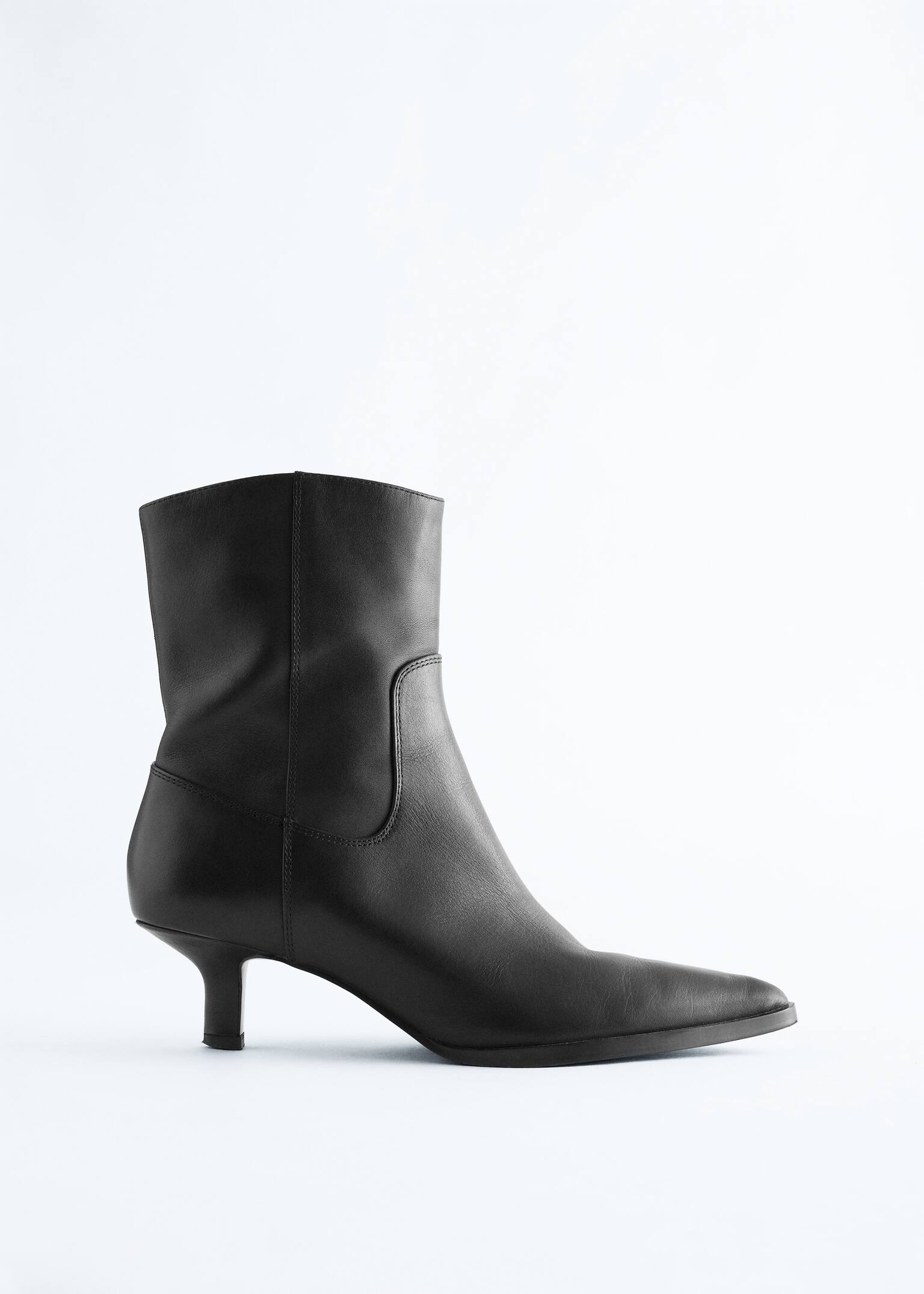 Kitten Heel Ankle Boots - Black/Brown/Cognac Snake