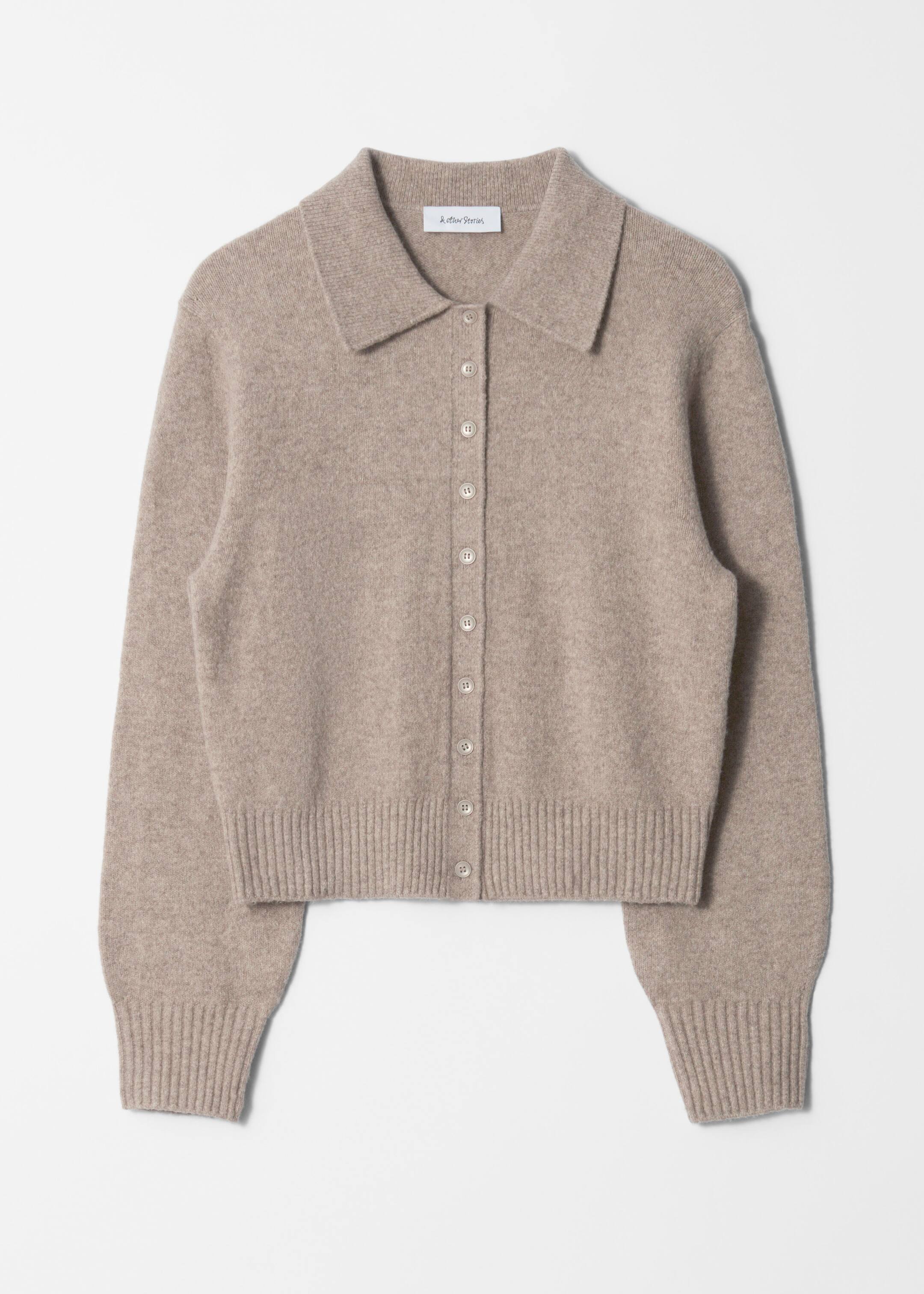 Grotere afbeelding bekijken: Gebreid vest met kraag - Taupe - DAMES | H&M NL 7
