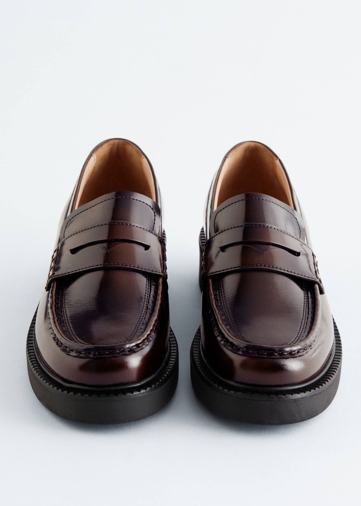Chunky Leather Loafers - Donkerbruin - 6