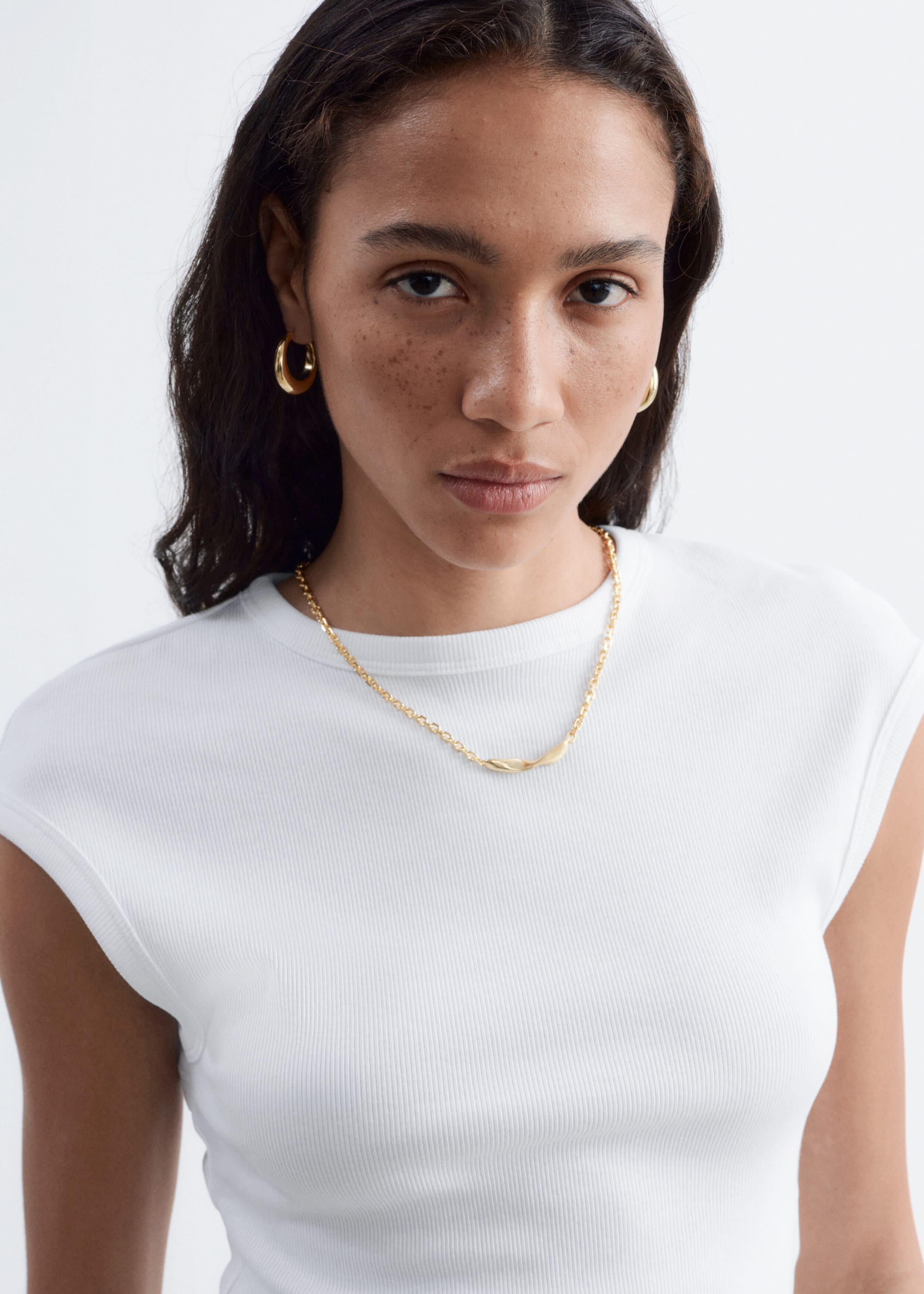 Open-Back Ribbed Top - White - Lookbook