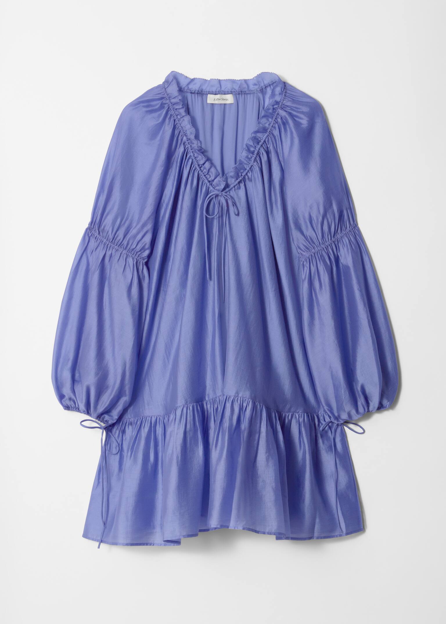 Rochie mini cu volane - Albastru/Floral bej/roz - 2