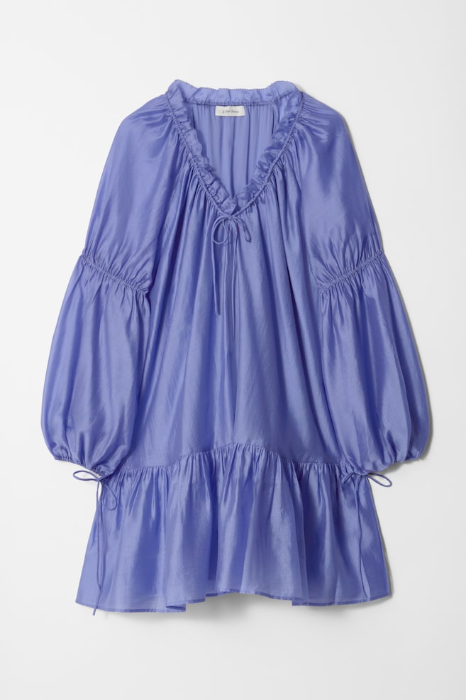 Robe courte à volants - Bleu - 1