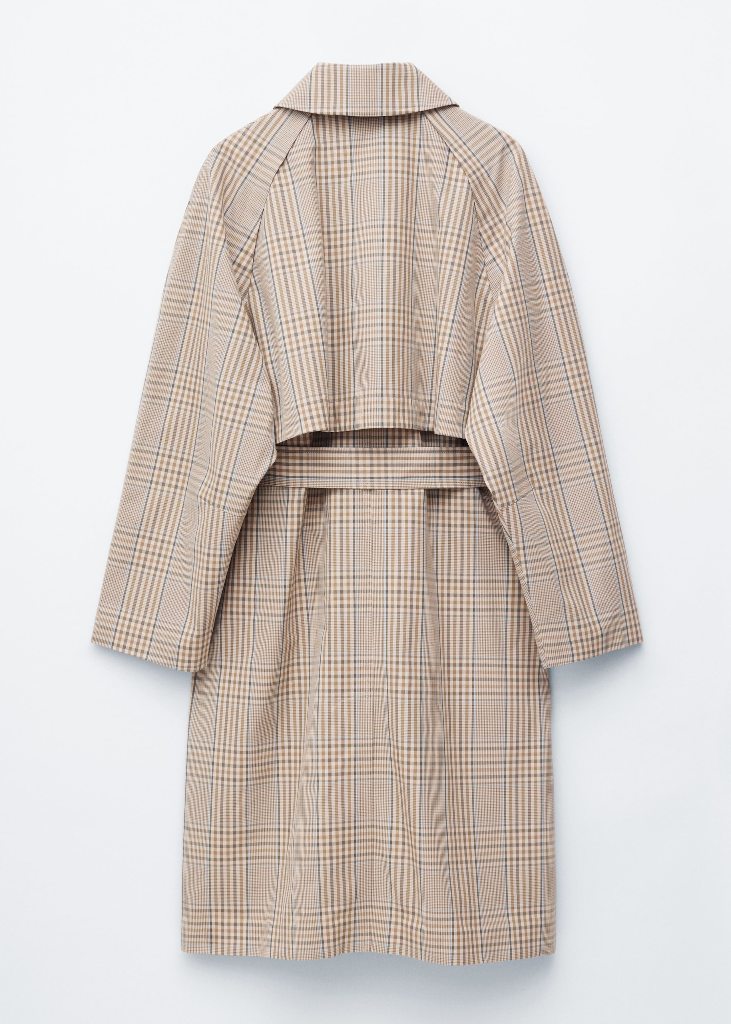 Image of Checked Buckle-Belt Trench Coat
