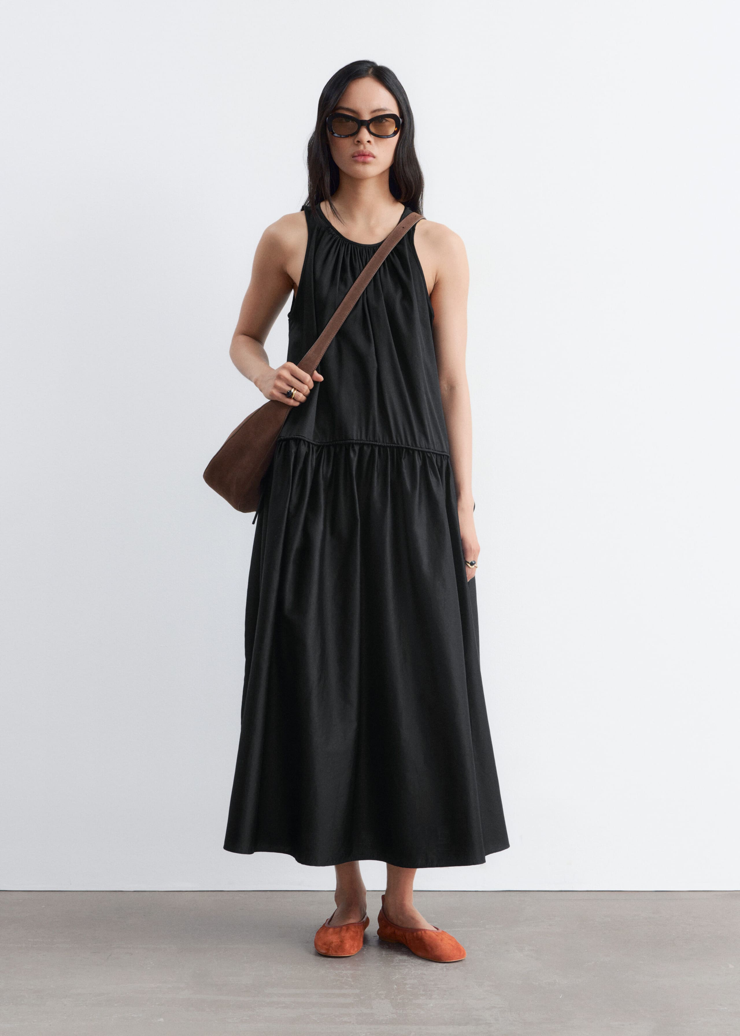 Image of Gathered Midi Dress
