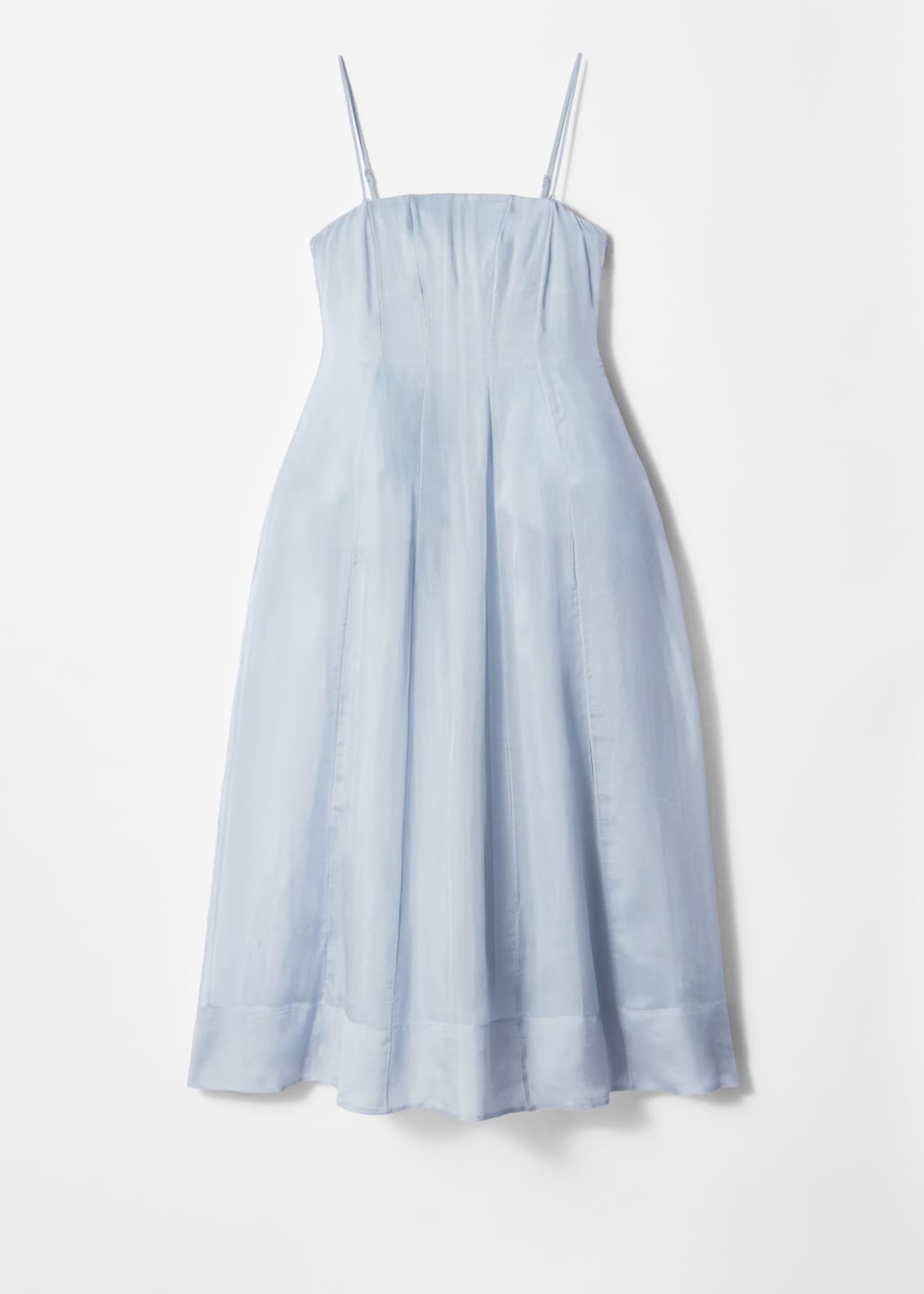 Vestido midi acampanado - Azul empolvado - Bodegón