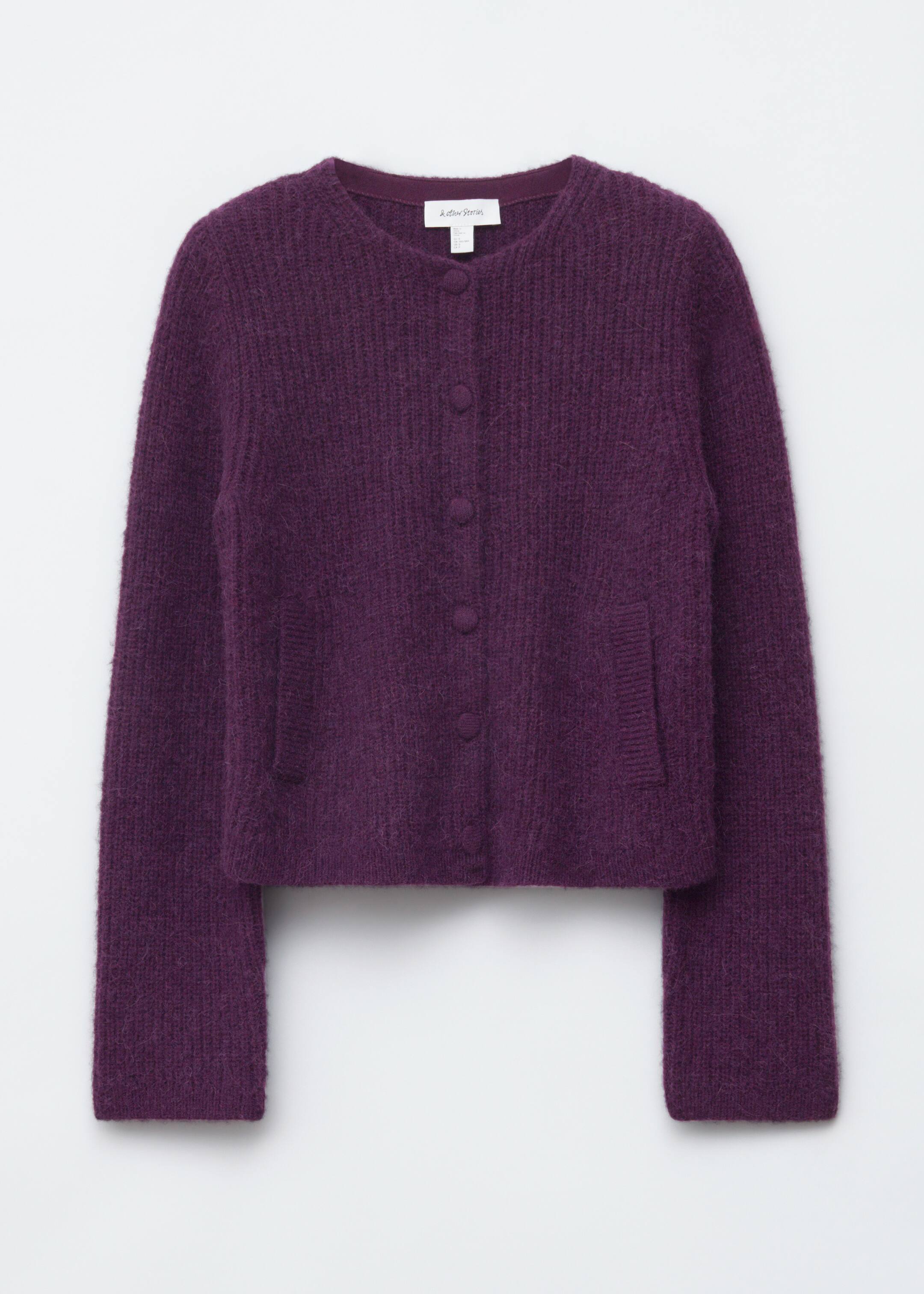 Ver imagem maior: Cardigan de malha canelada - Roxo escuro - SENHORA | H&M PT 6