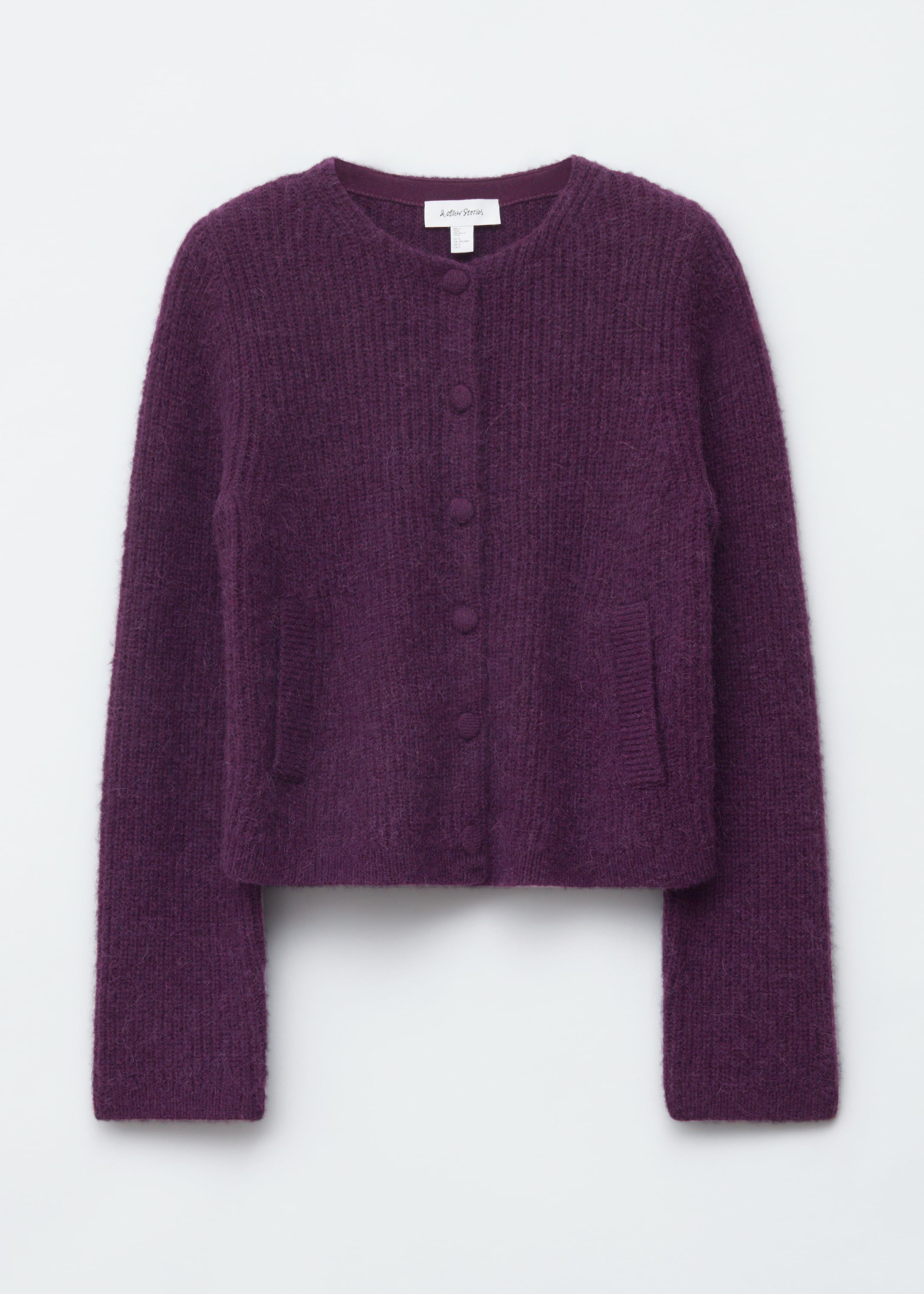 Agrandir l'image: Cardigan en maille côtelée - Violet foncé - FEMME | H&M FR 6