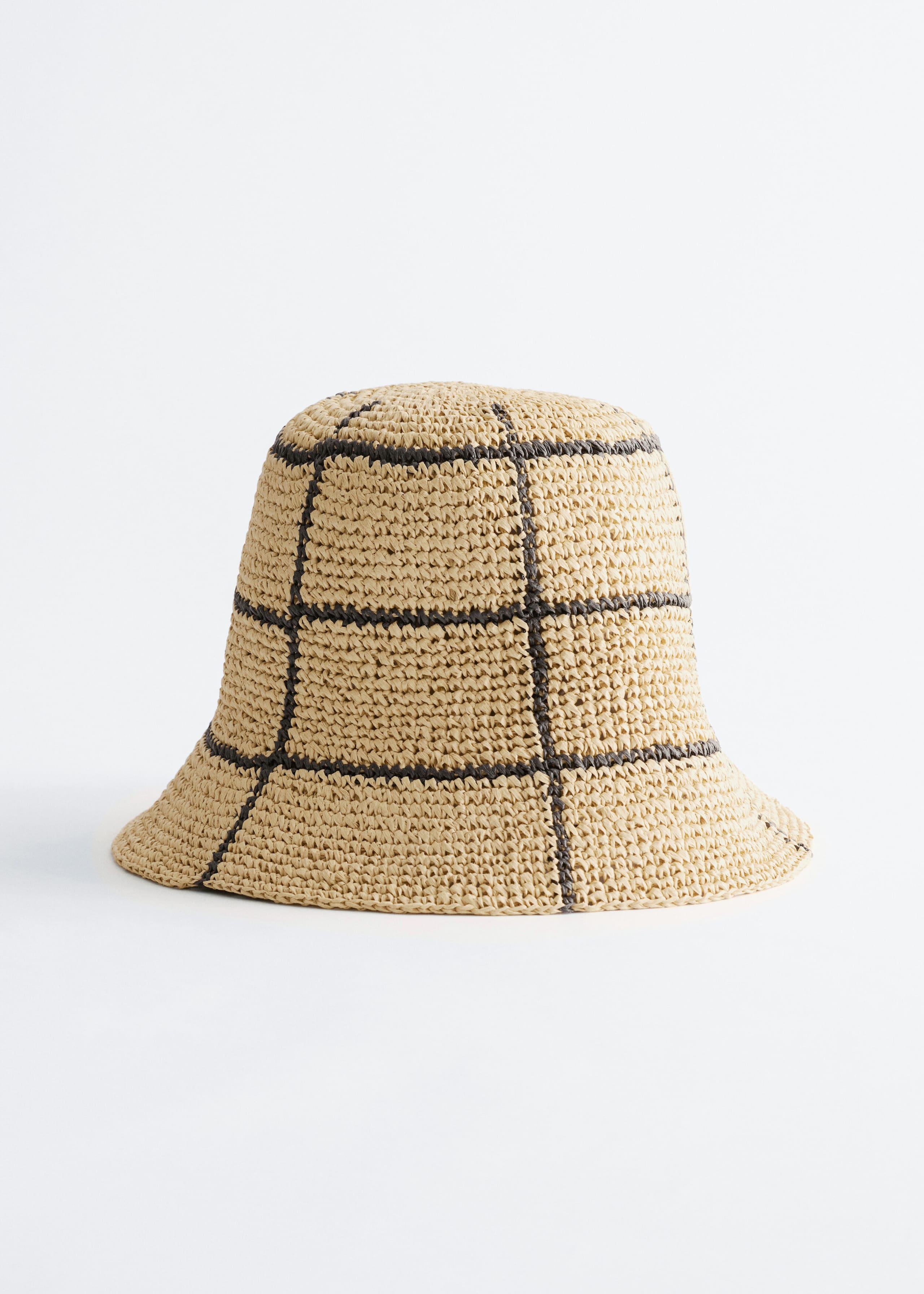 Woven Straw Bucket Hat - Black - Still Life