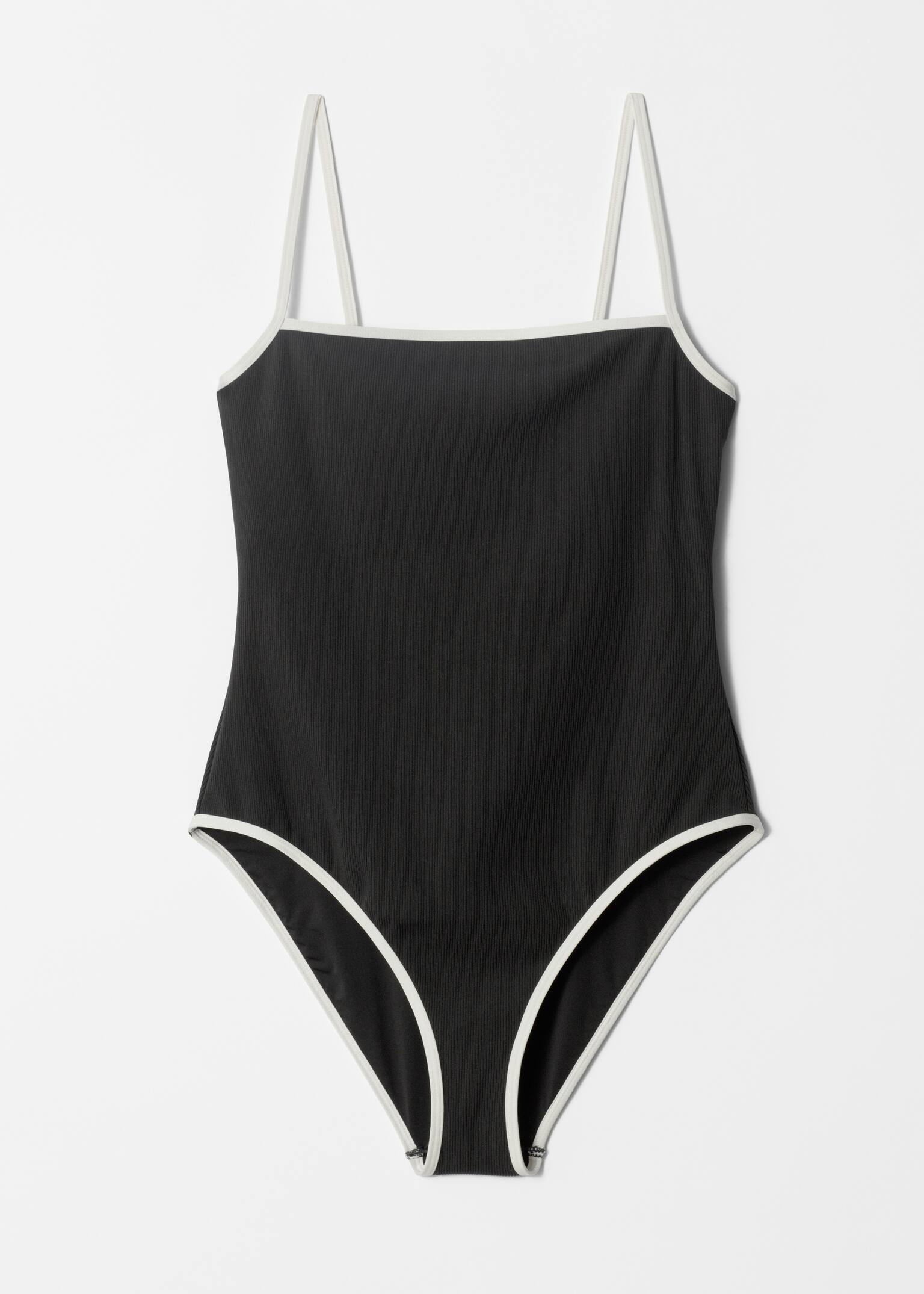 Costume da bagno con finiture a contrasto - Nero/Bianco