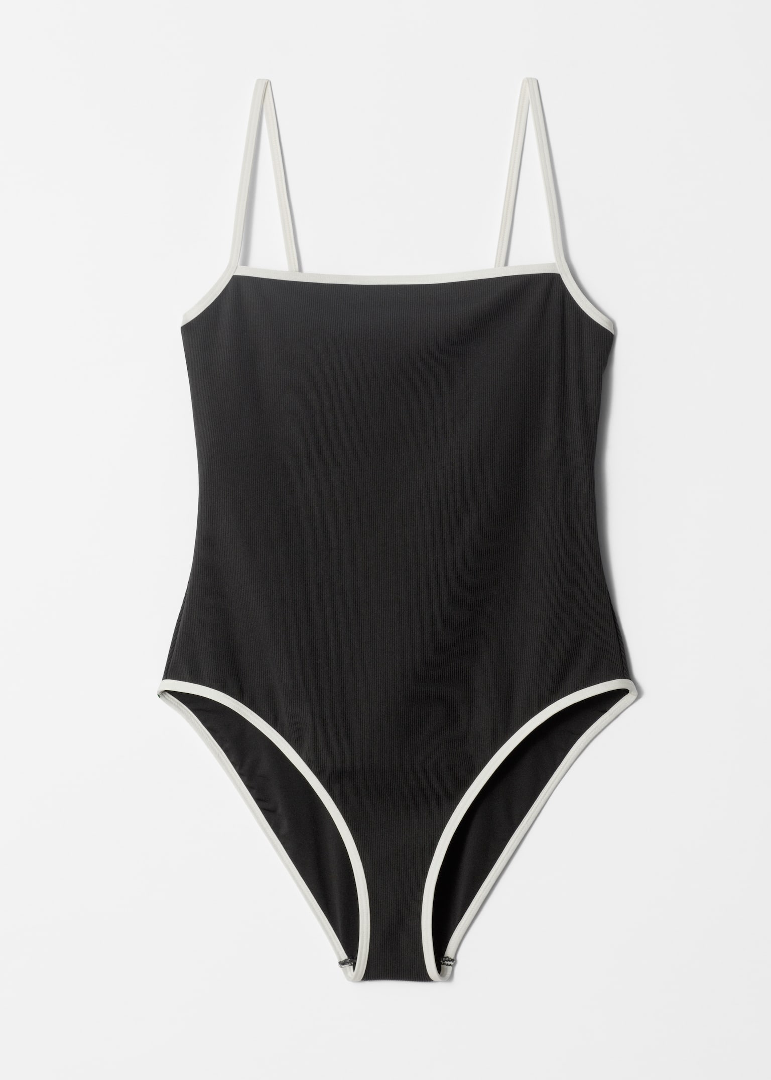 Maillot de bain aux bordures contrastées - Noir/Blanc