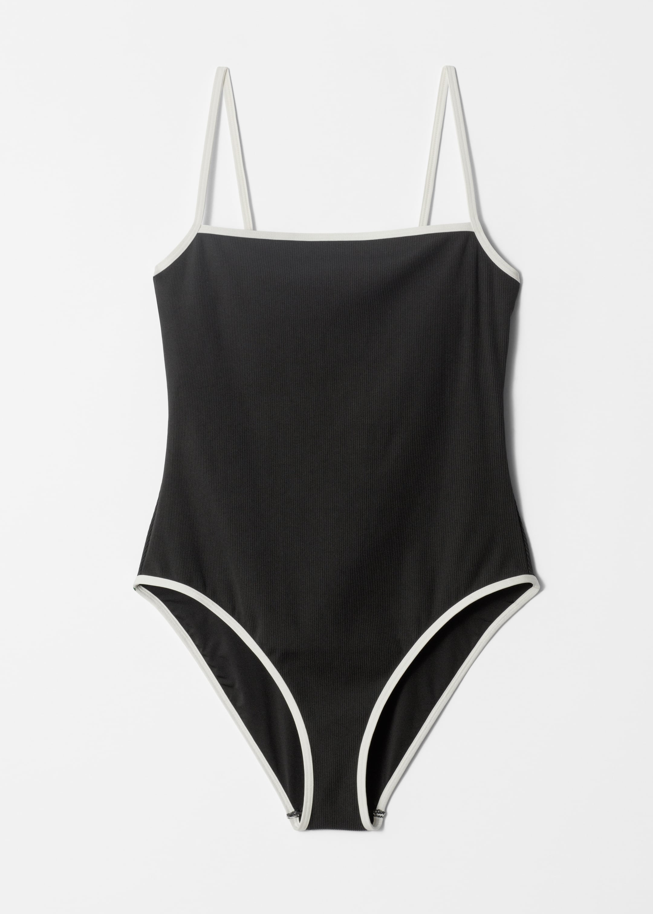 Grotere afbeelding bekijken: Badpak met contrasterende bies - Zwart/wit - DAMES | H&M NL 1