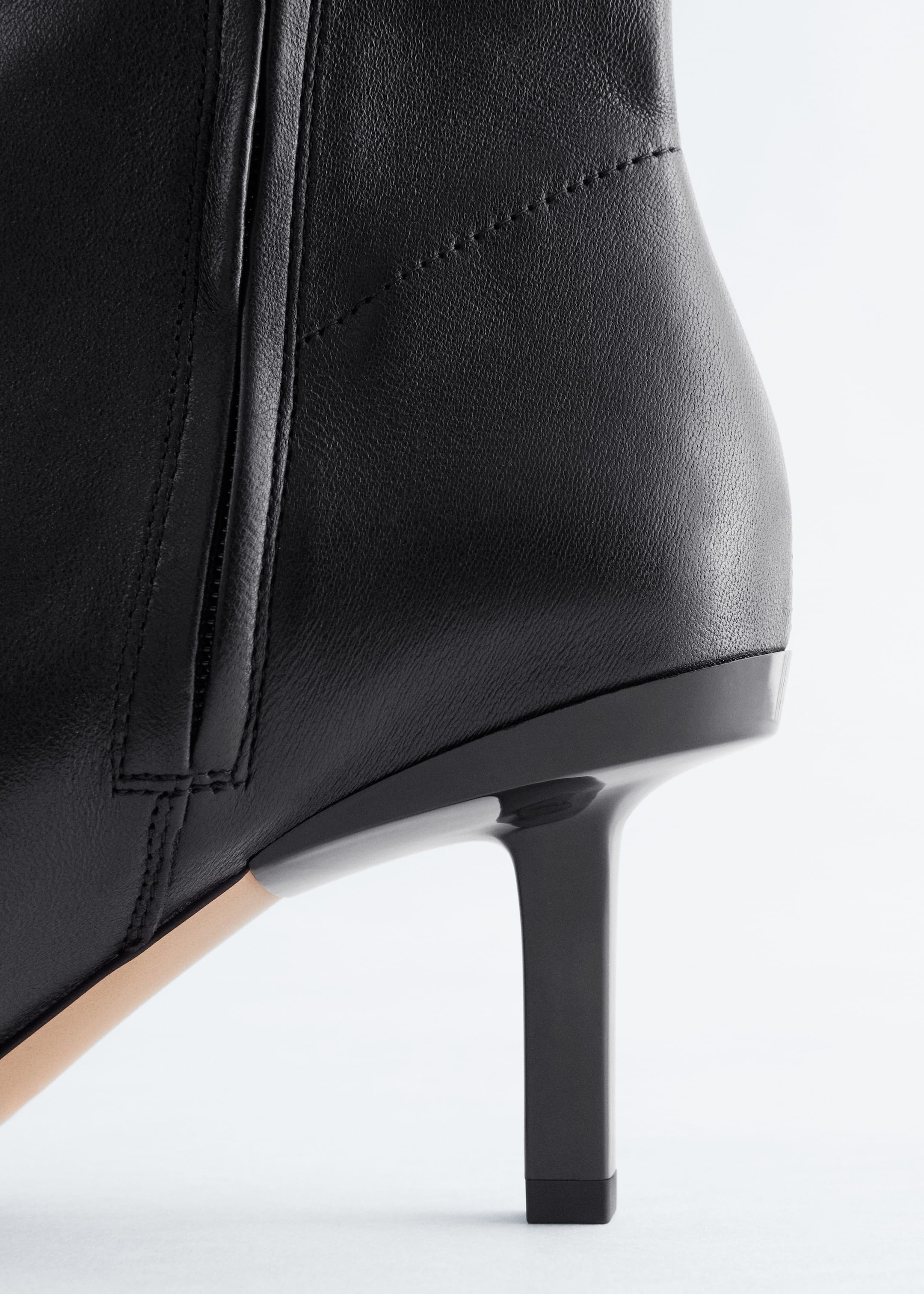 Grotere afbeelding bekijken: Stretch-Leather Ankle Boots - Zwart leer - DAMES | H&M BE 4