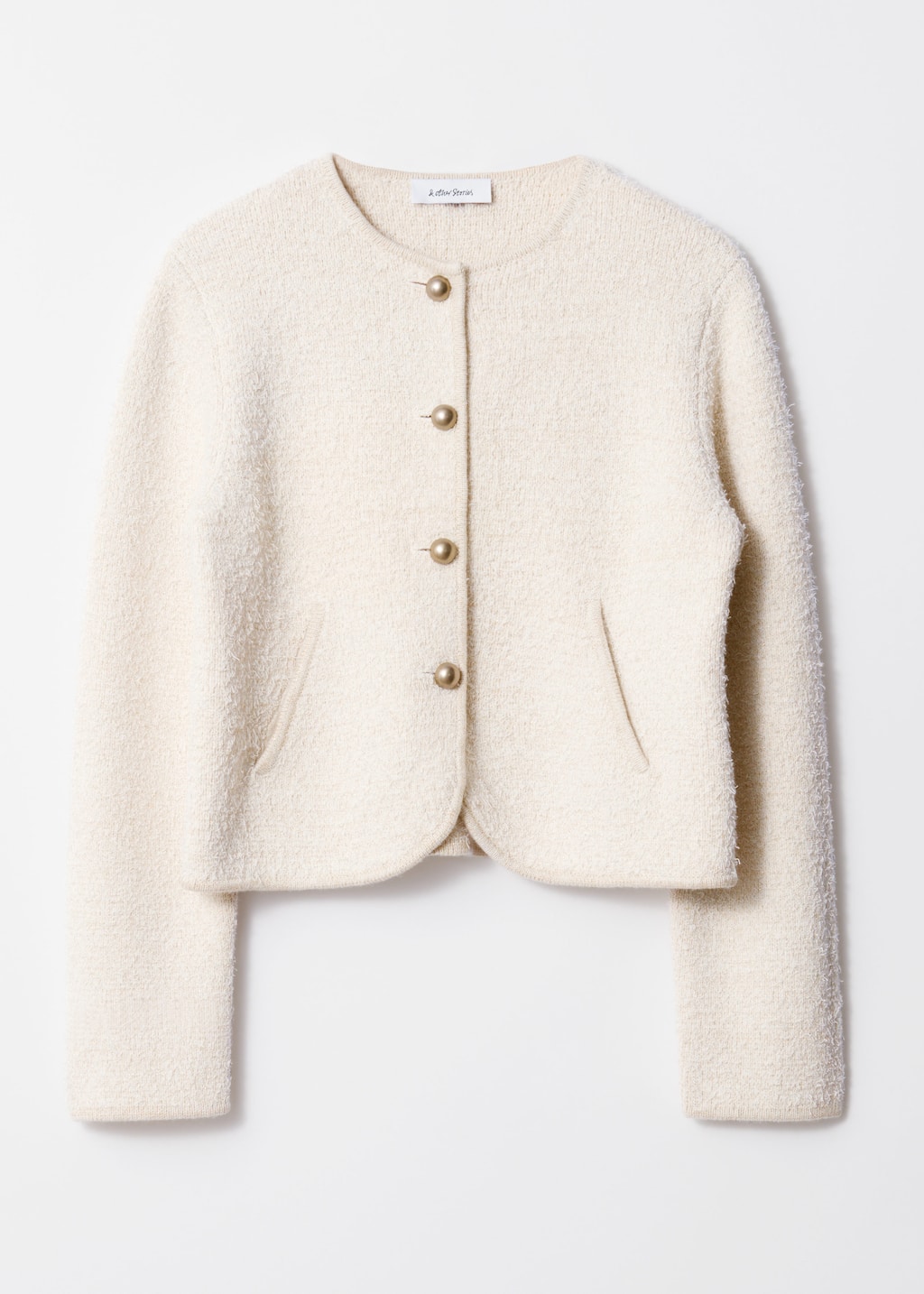 Textured Glitter Cardigan - White - Still Life