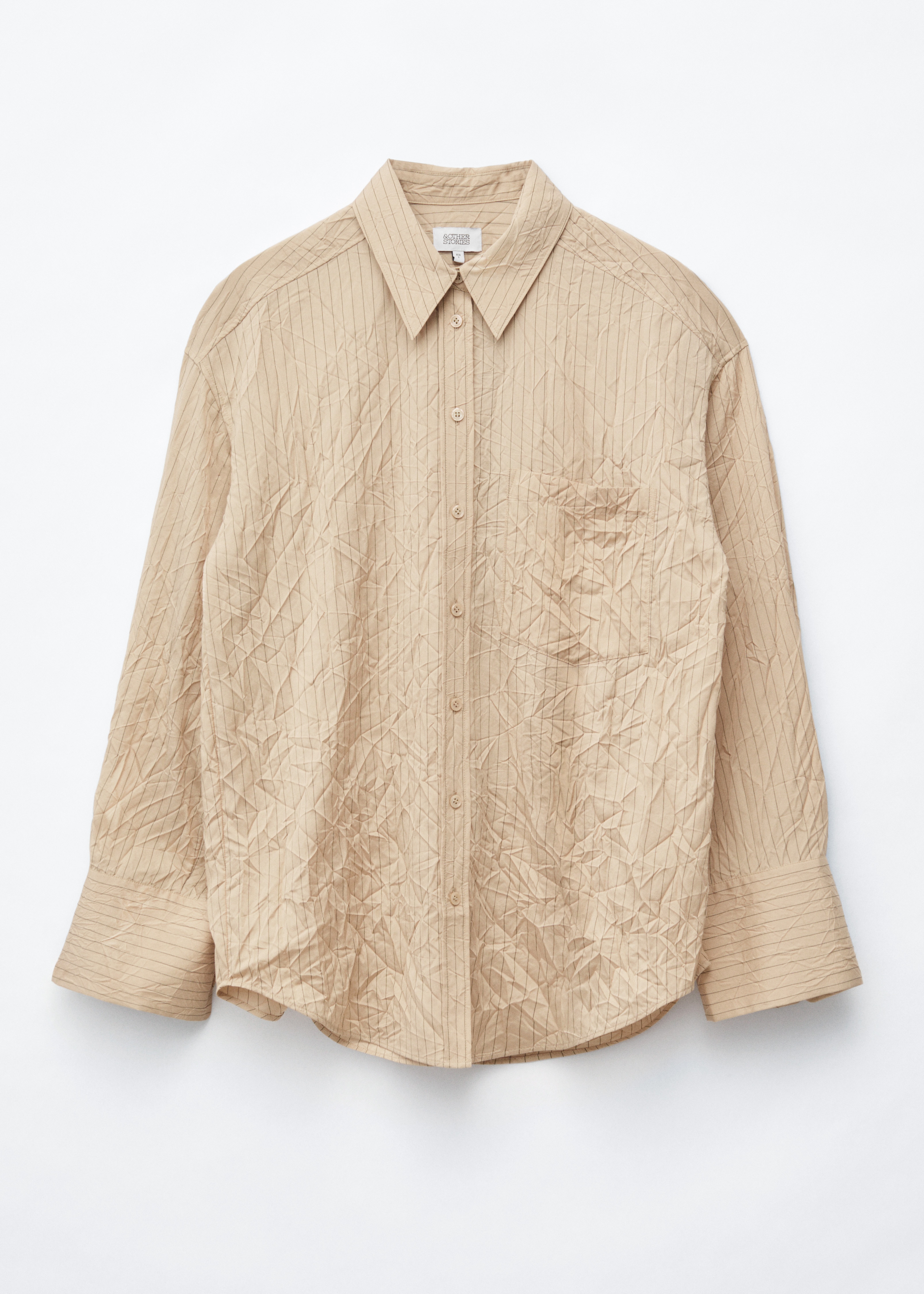 Hemd in Knitteroptik mit Oversized-Passform - Beige