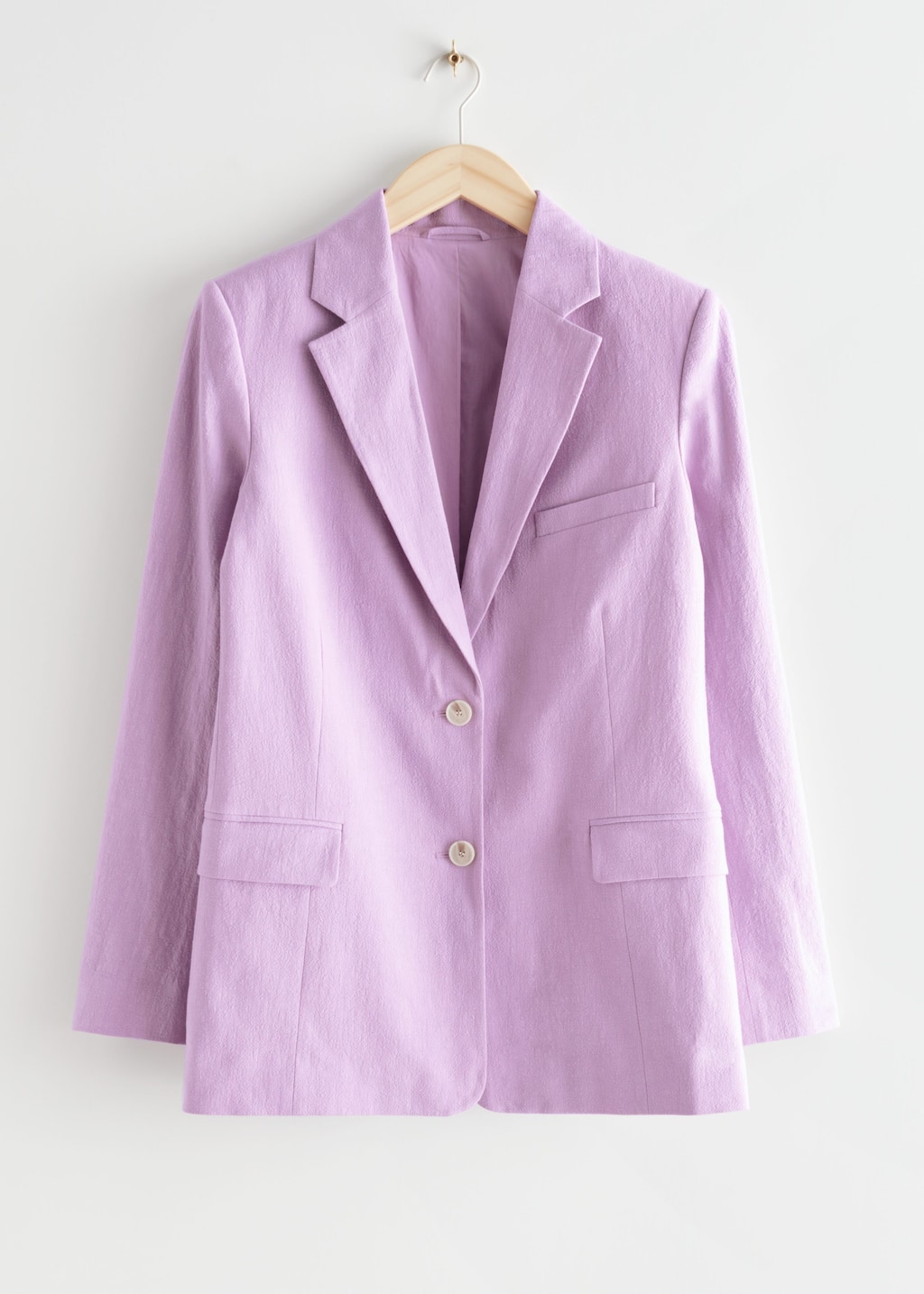 Oversized Linen Blazer - Lilac - Bodegón