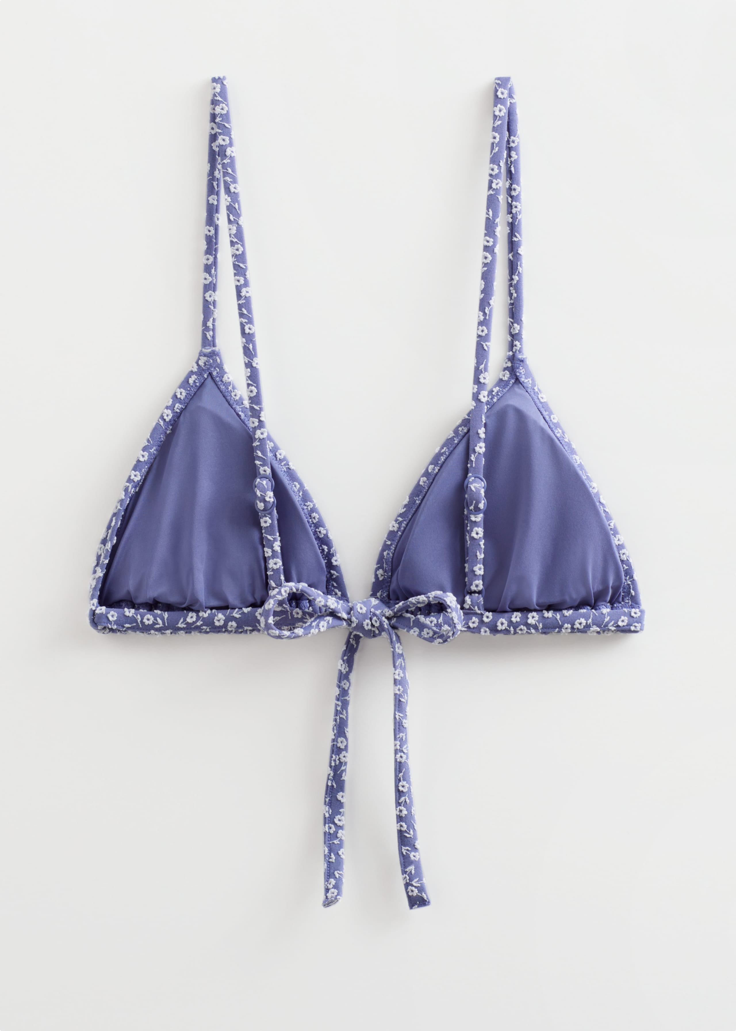 Triangel-Bikinioberteil aus floralem Jacquard - Flieder/Geblümt - Stillleben