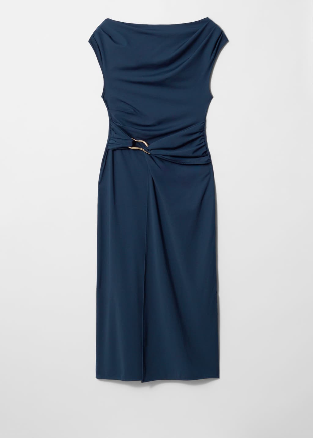 Robe midi drapée - Marron foncé - Still Life
