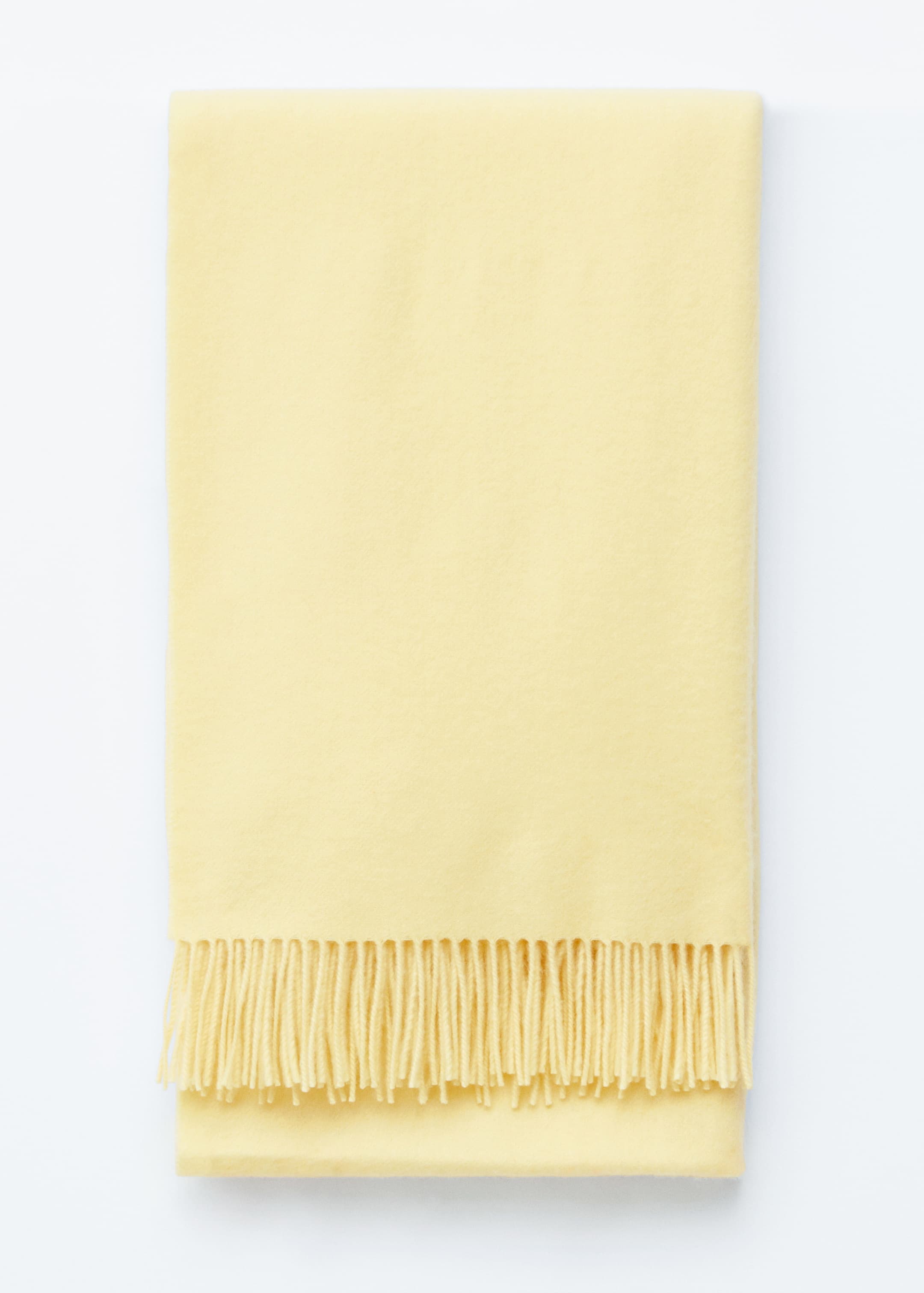 Zobrazit větší obrázek: Fringed Wool Blanket Scarf - Světle žlutá - ŽENY | H&M CZ 1