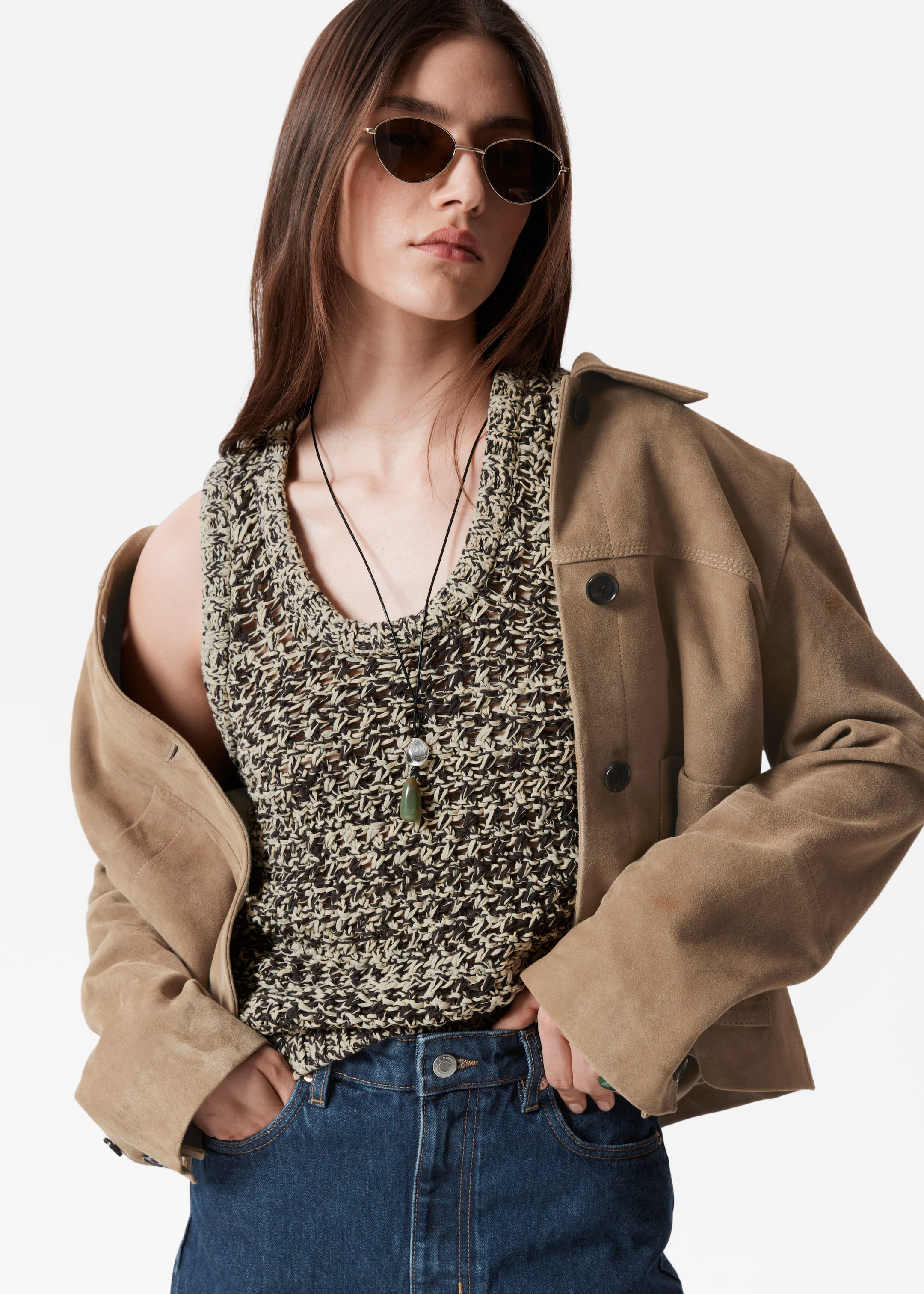 Visualizza immagine più grande: Canotta in maglia - Beige/Marrone - DONNA | H&M IT 1