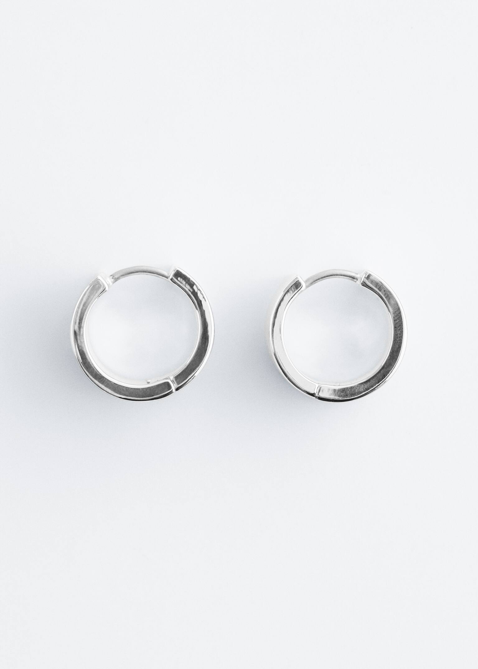 Chunky Angular Hoop Earrings - Silver/Gold