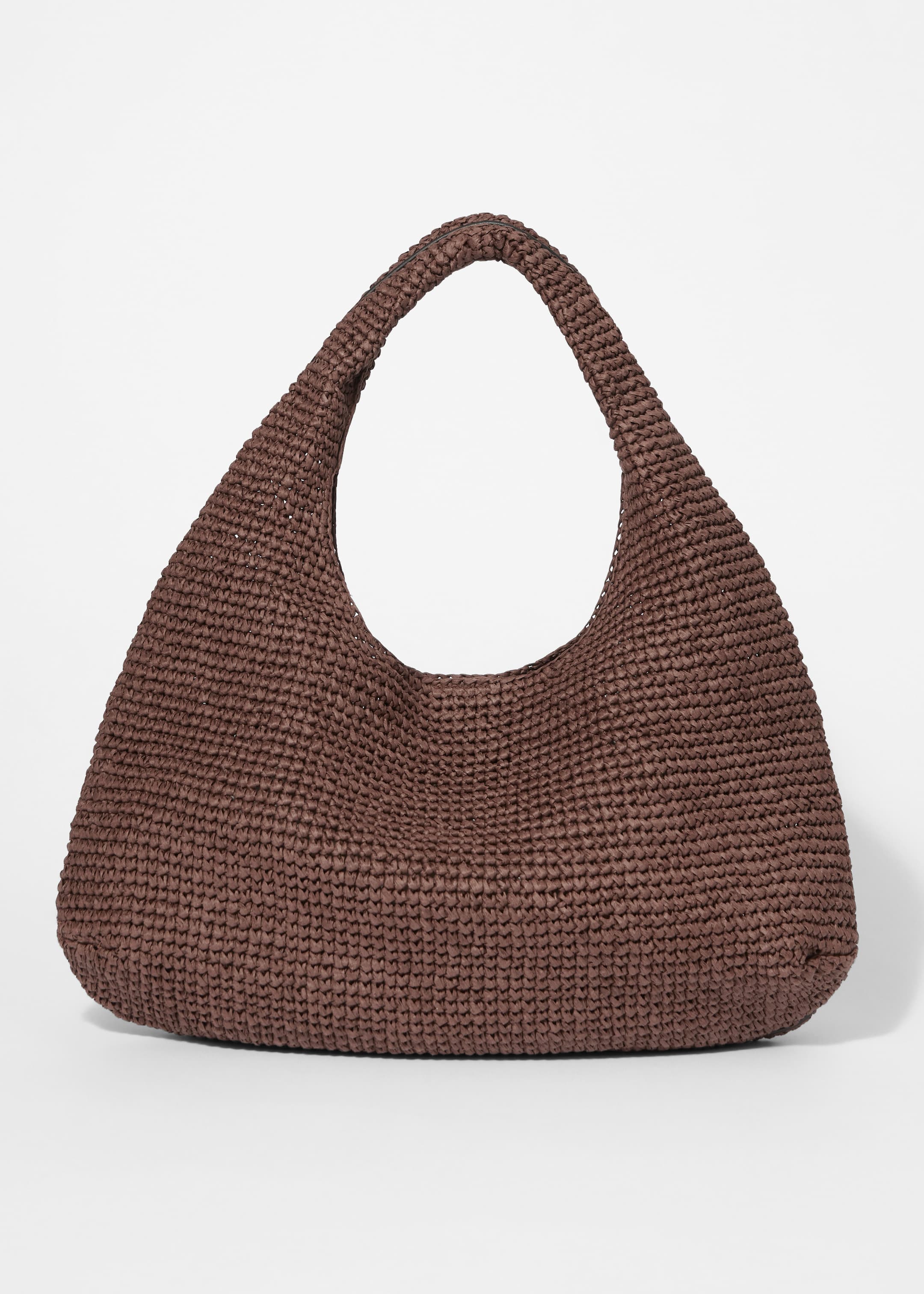 Ver imagem maior: Mala de ombro em palha com debrum em pele - Castanho escuro - SENHORA | H&M PT 3