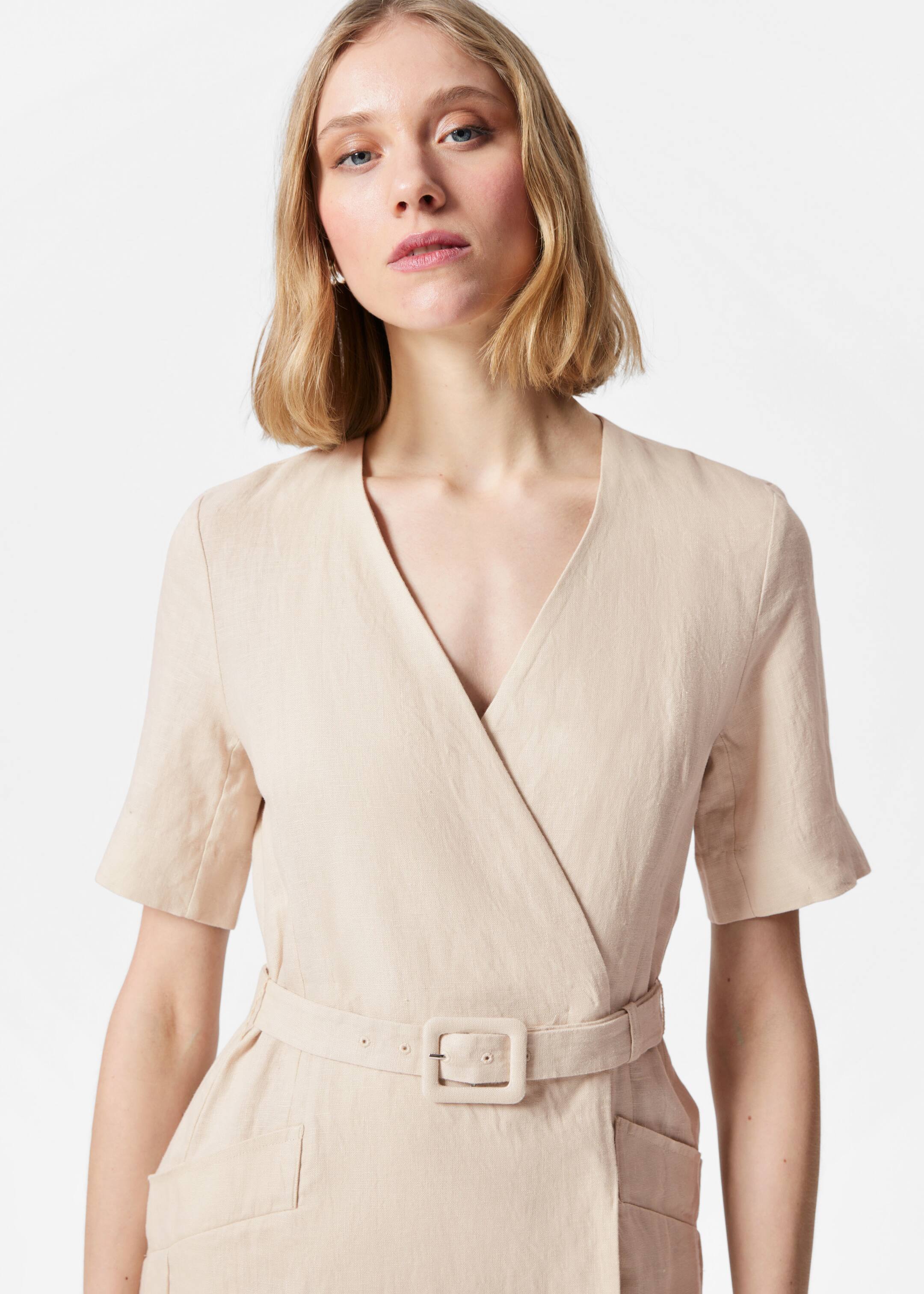 Größeres Bild ansehen: Mini-Leinenkleid mit Gürtel - Beige - Ladies | H&M DE 2