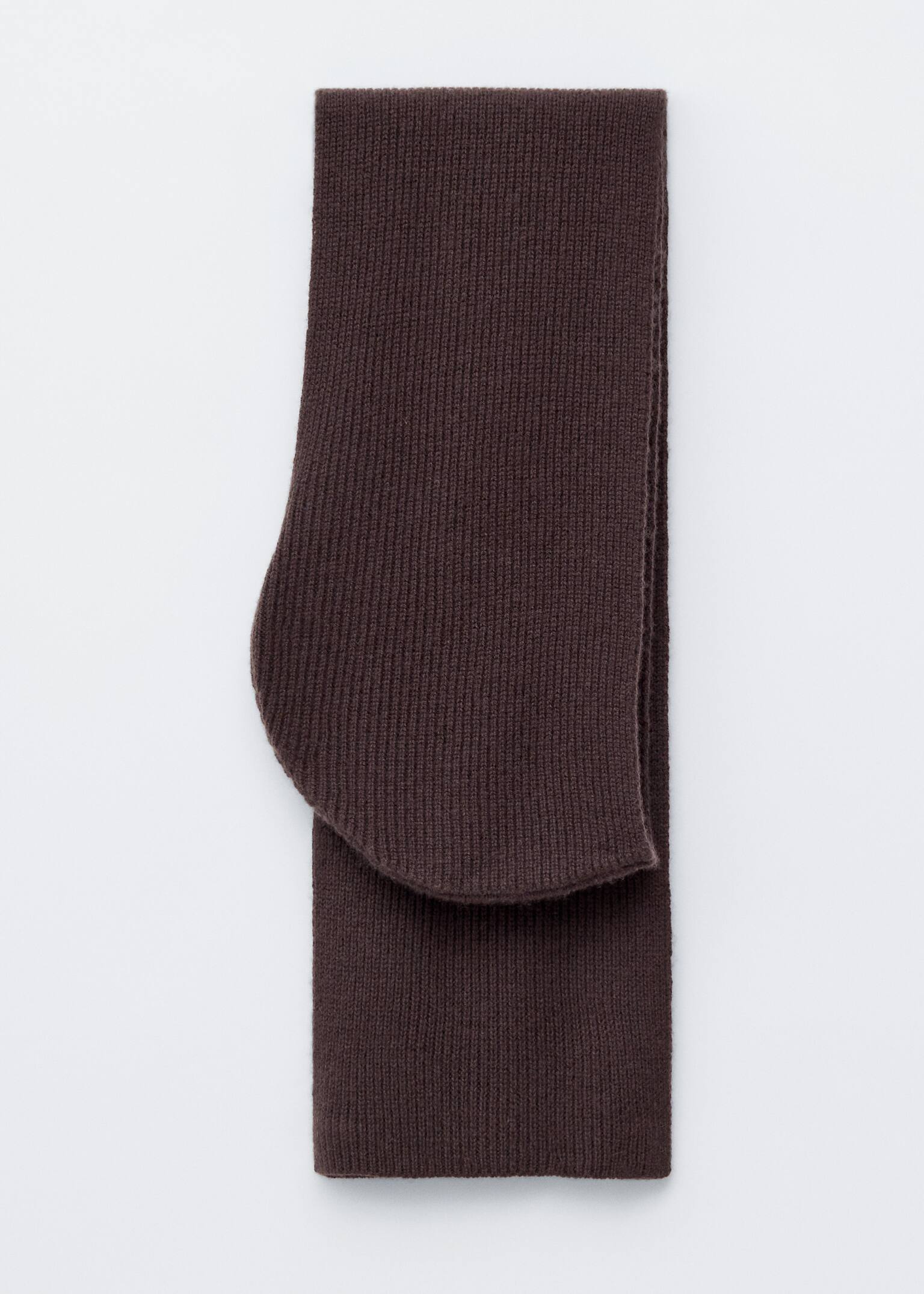 Écharpe en laine à capuche - Marron/Noir/Pierre/Bleu