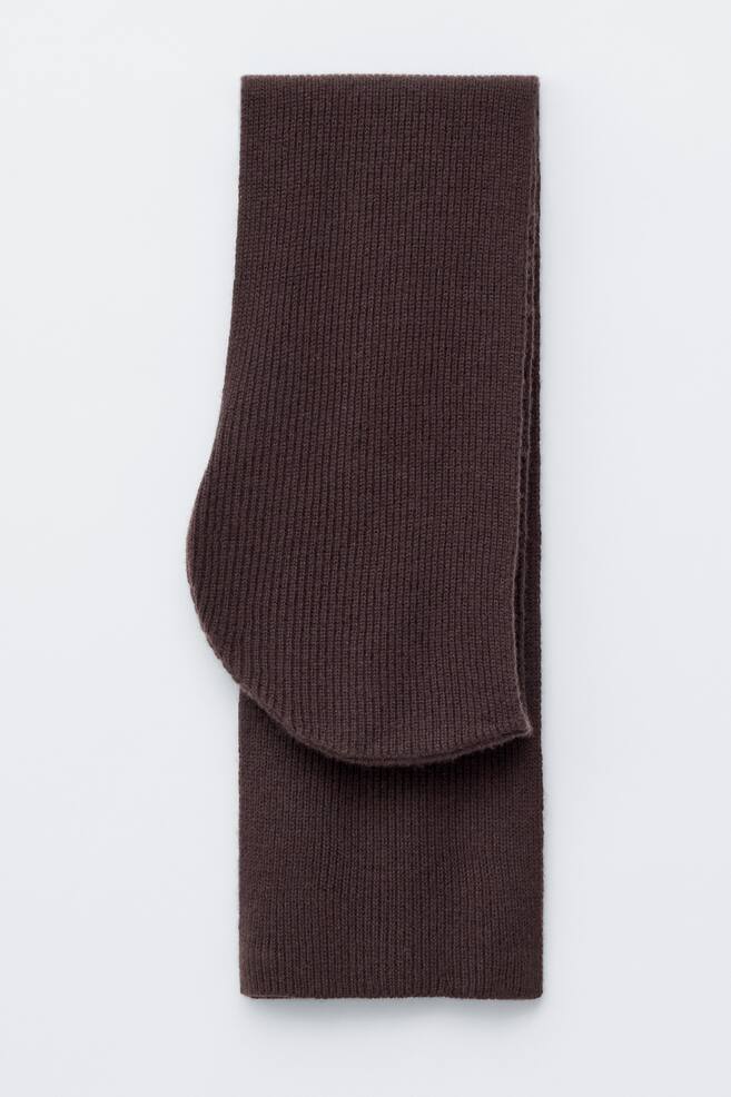 Wełniany szal z kapturem - Mahoniowy - 1