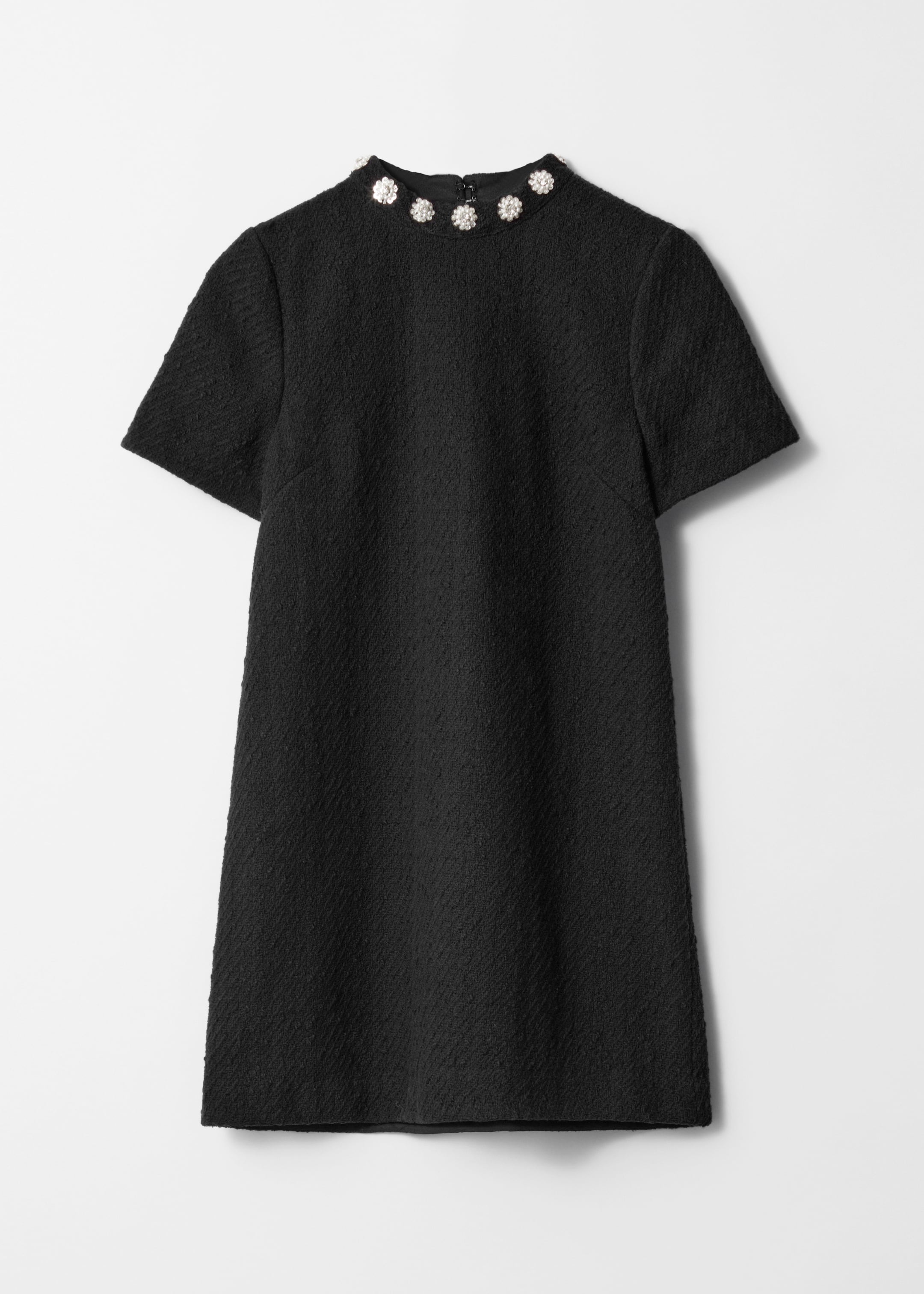 Grösseres Bild ansehen: Tweed-Minikleid mit Verzierungen - Schwarz - DAMEN | H&M CH 1
