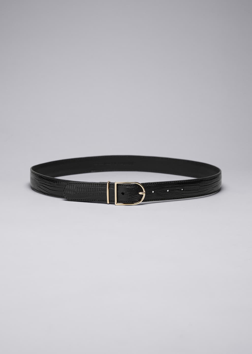 Mid-Waist Leather Belt - Black - Still Life