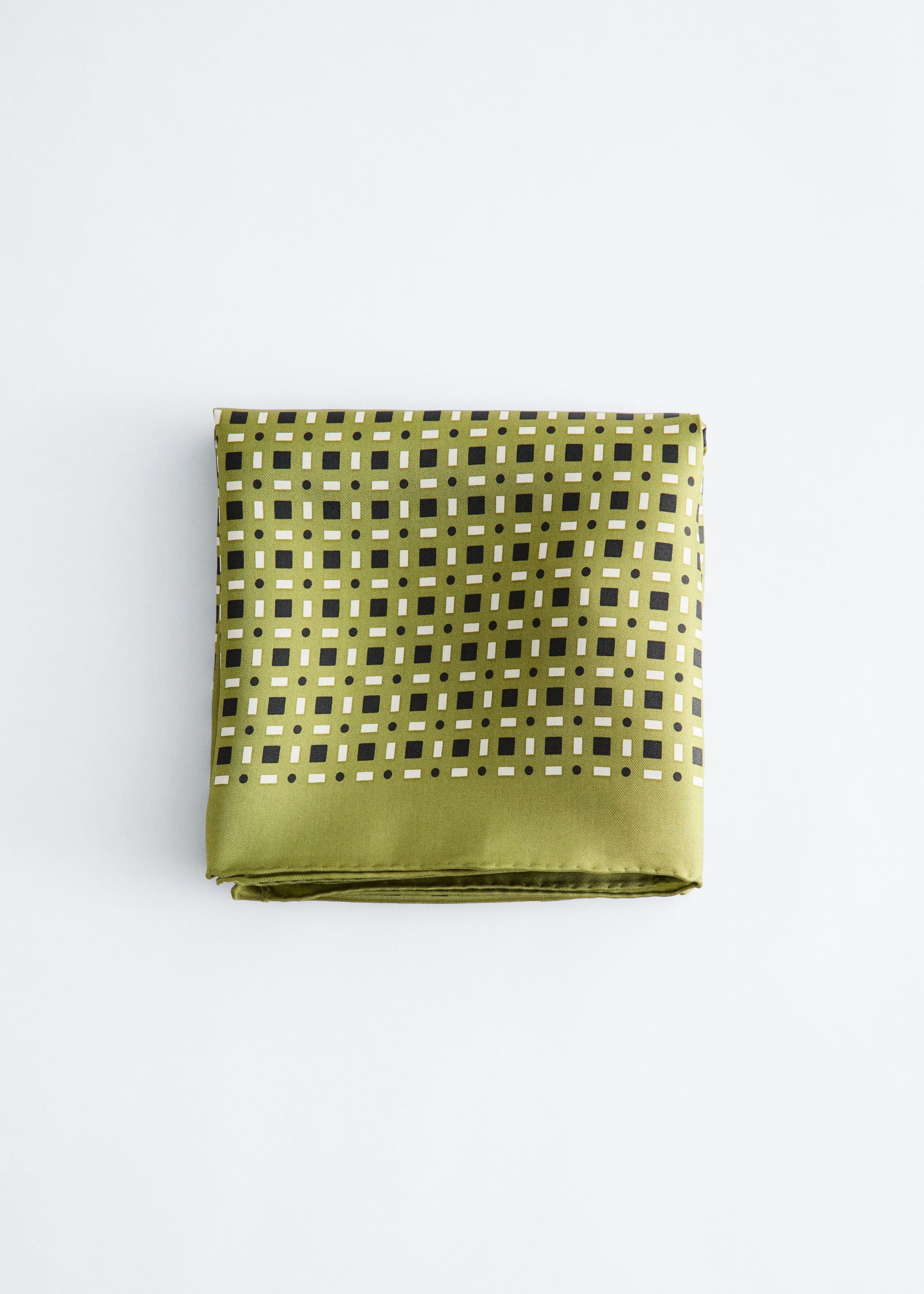 Image of Geometric Print Silk Scarf