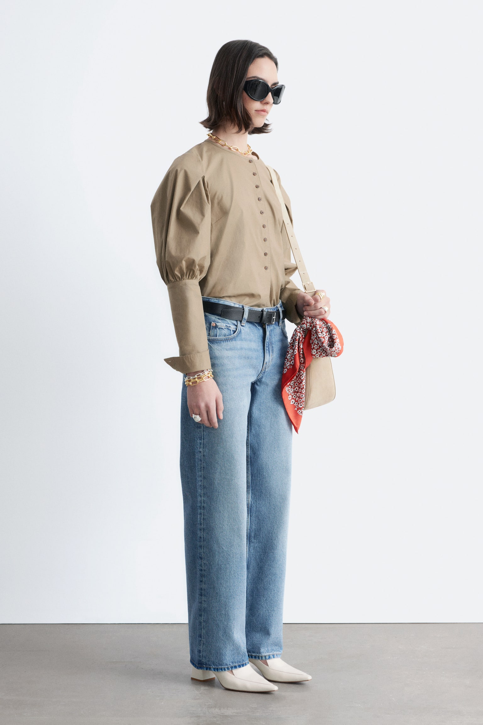 Jeans a gamba dritta - Blu polvere/Grigio chiaro - 9