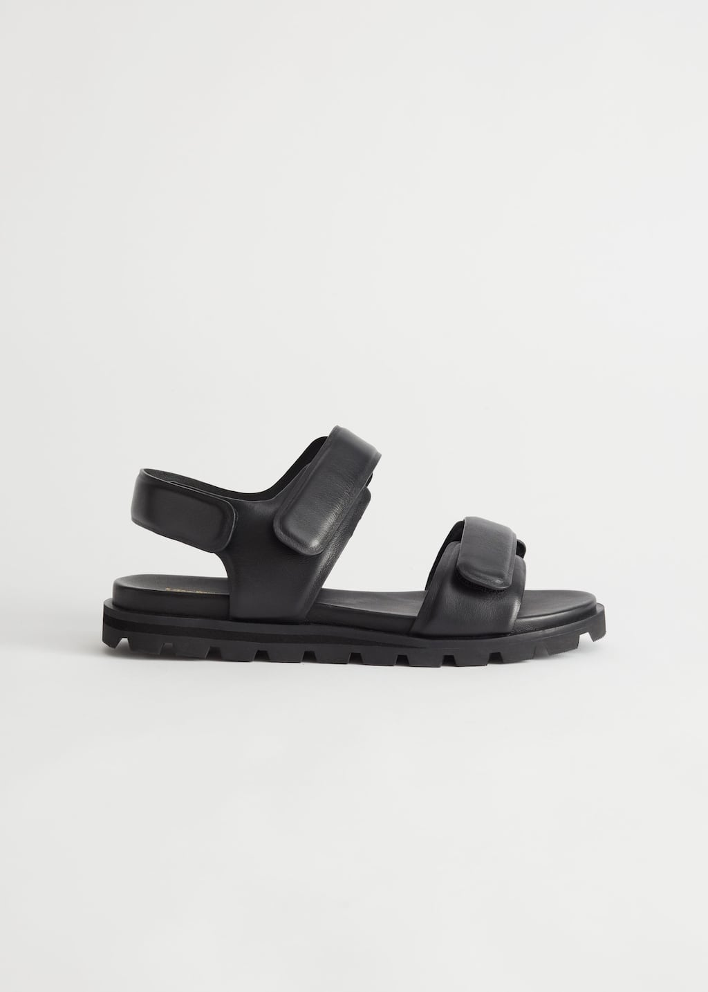 Velcro Strap Leather Sandals - Leather - Still Life