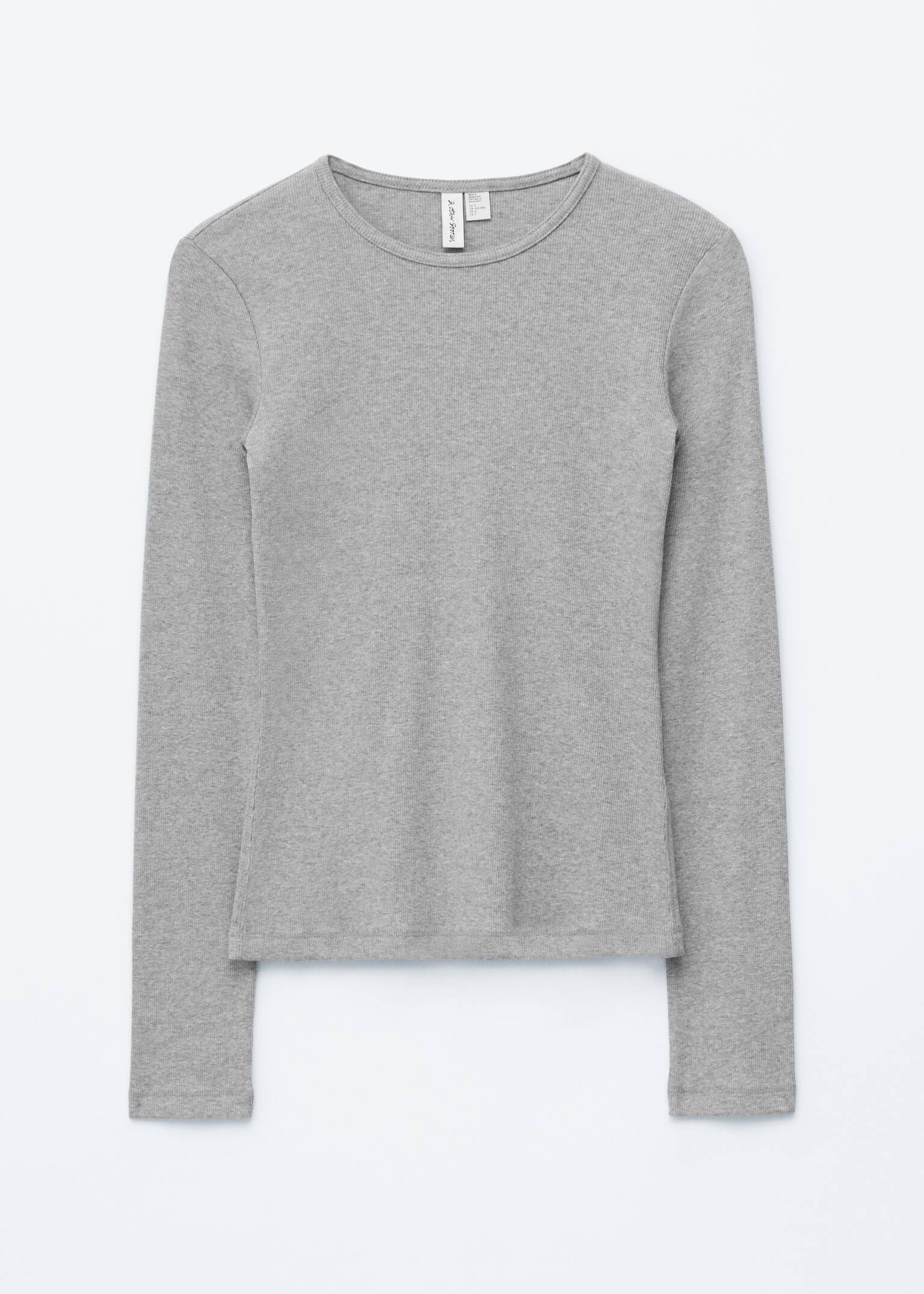 Geripptes Langarmshirt - Hellgrau/Weiß/Black - 2