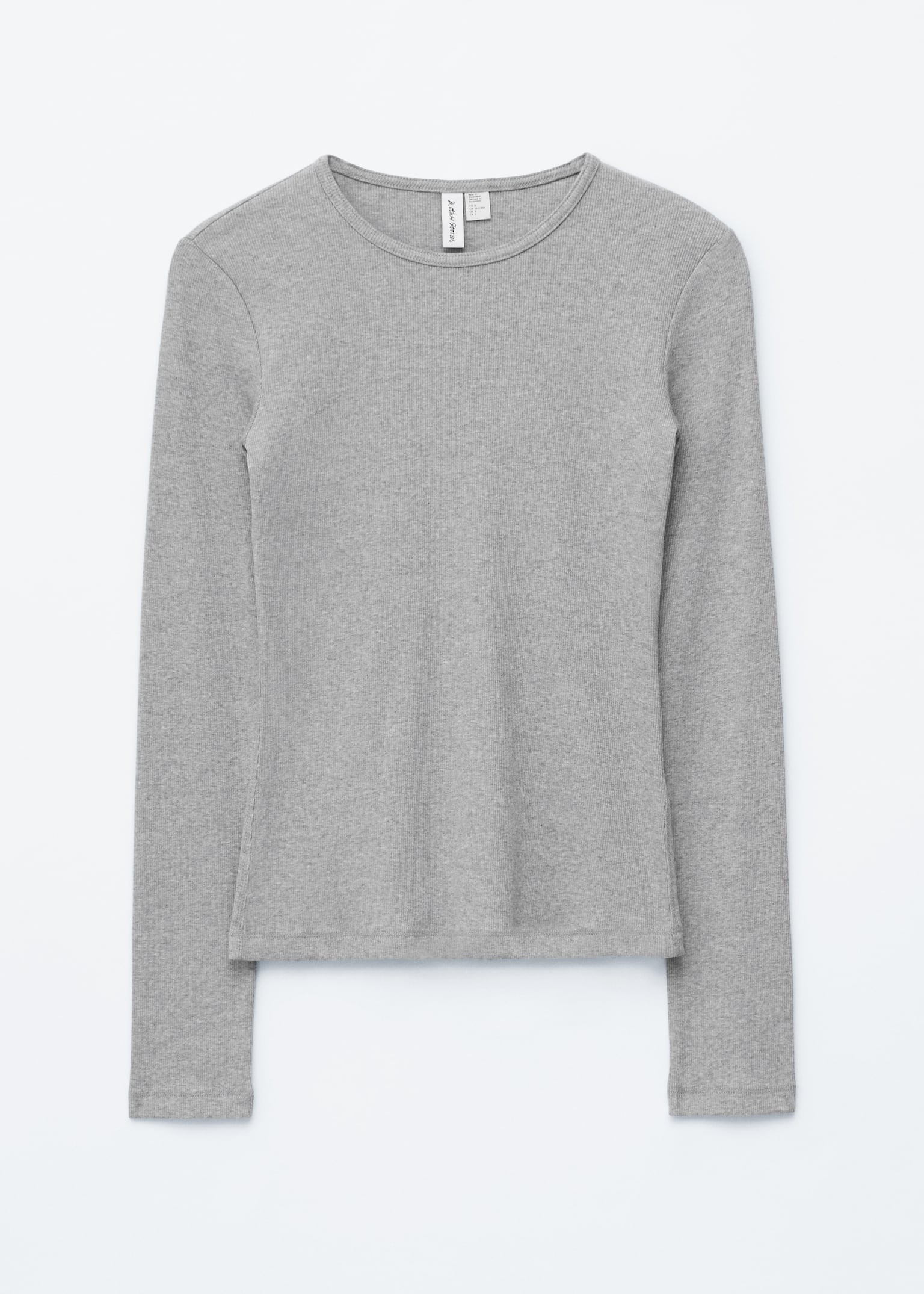 Geripptes Langarmshirt - Hellgrau/Weiß/Black - 2