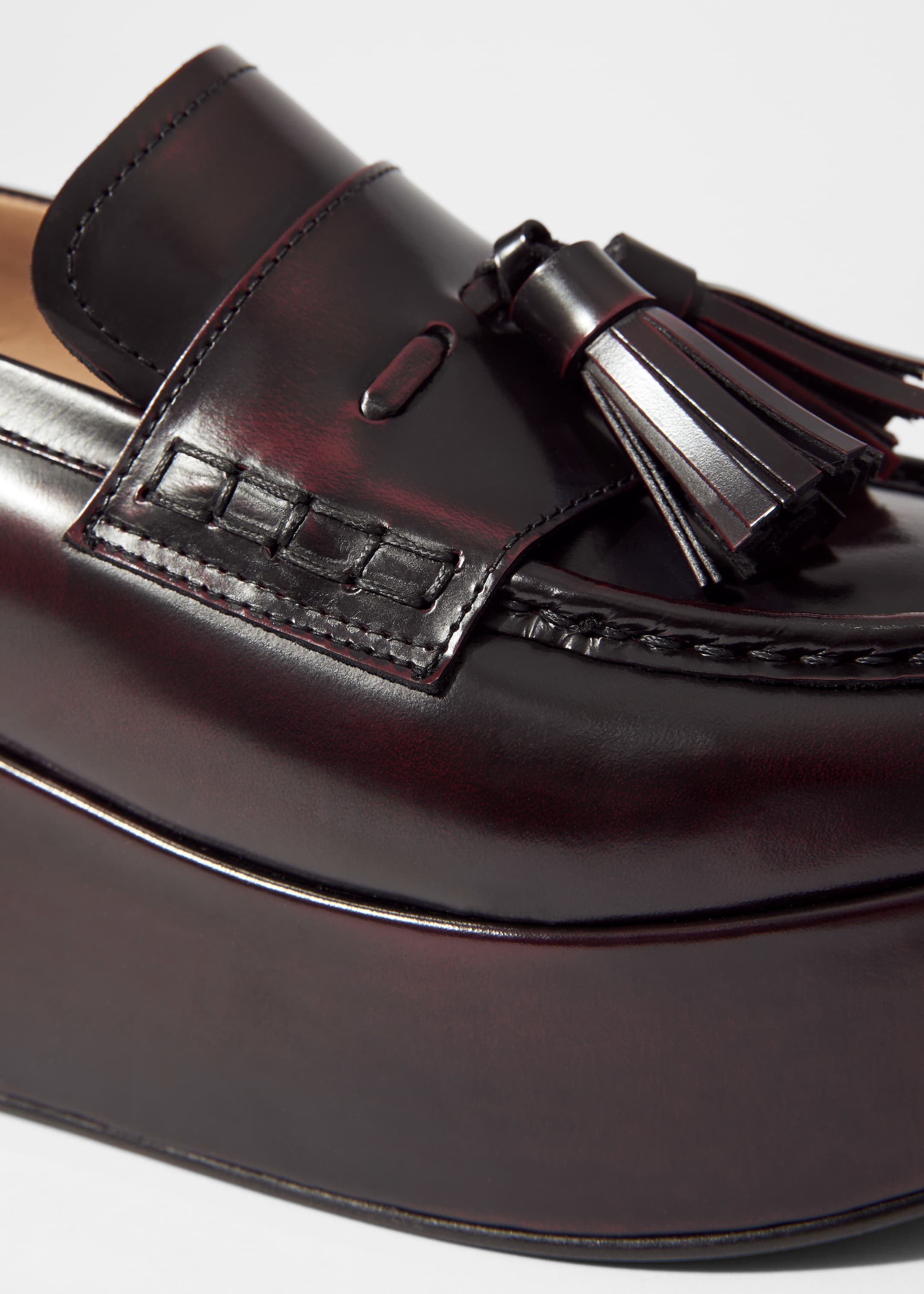 Ver imagen más grande: Mocasines de piel con plataforma plana - Burdeos - MUJER | H&M ES 6