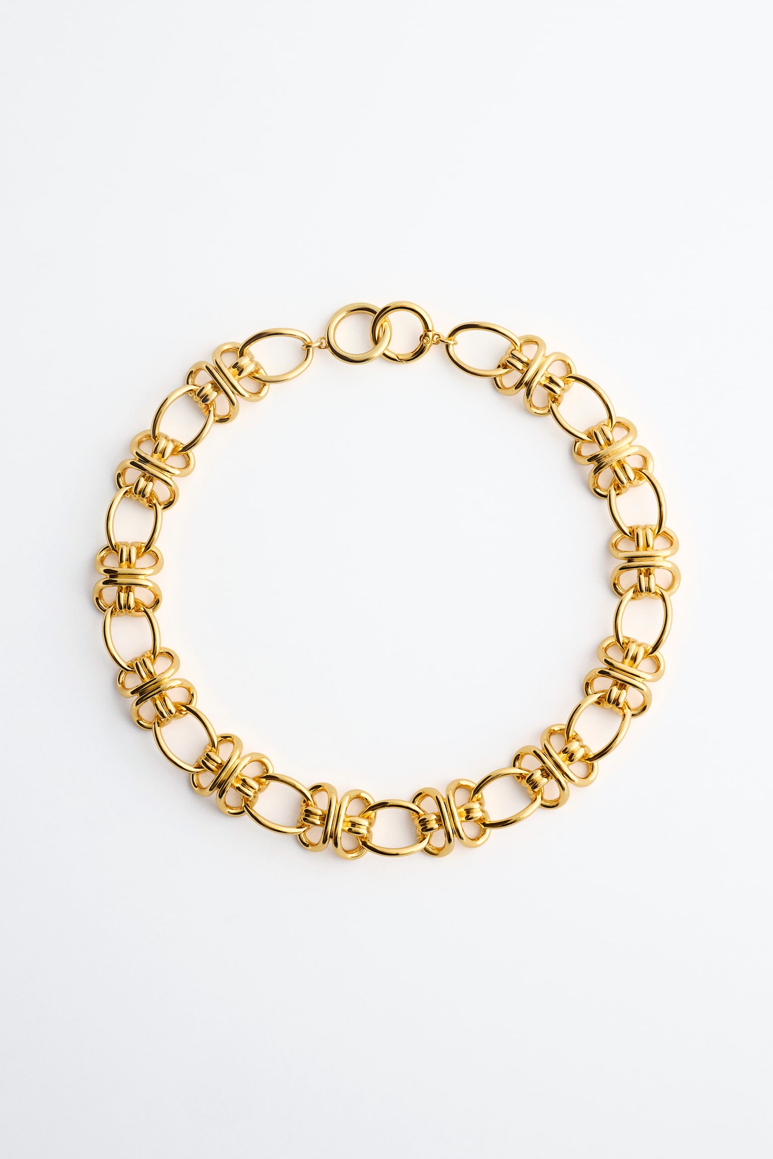 Colar com elos entrelaçados - Dourado - 1