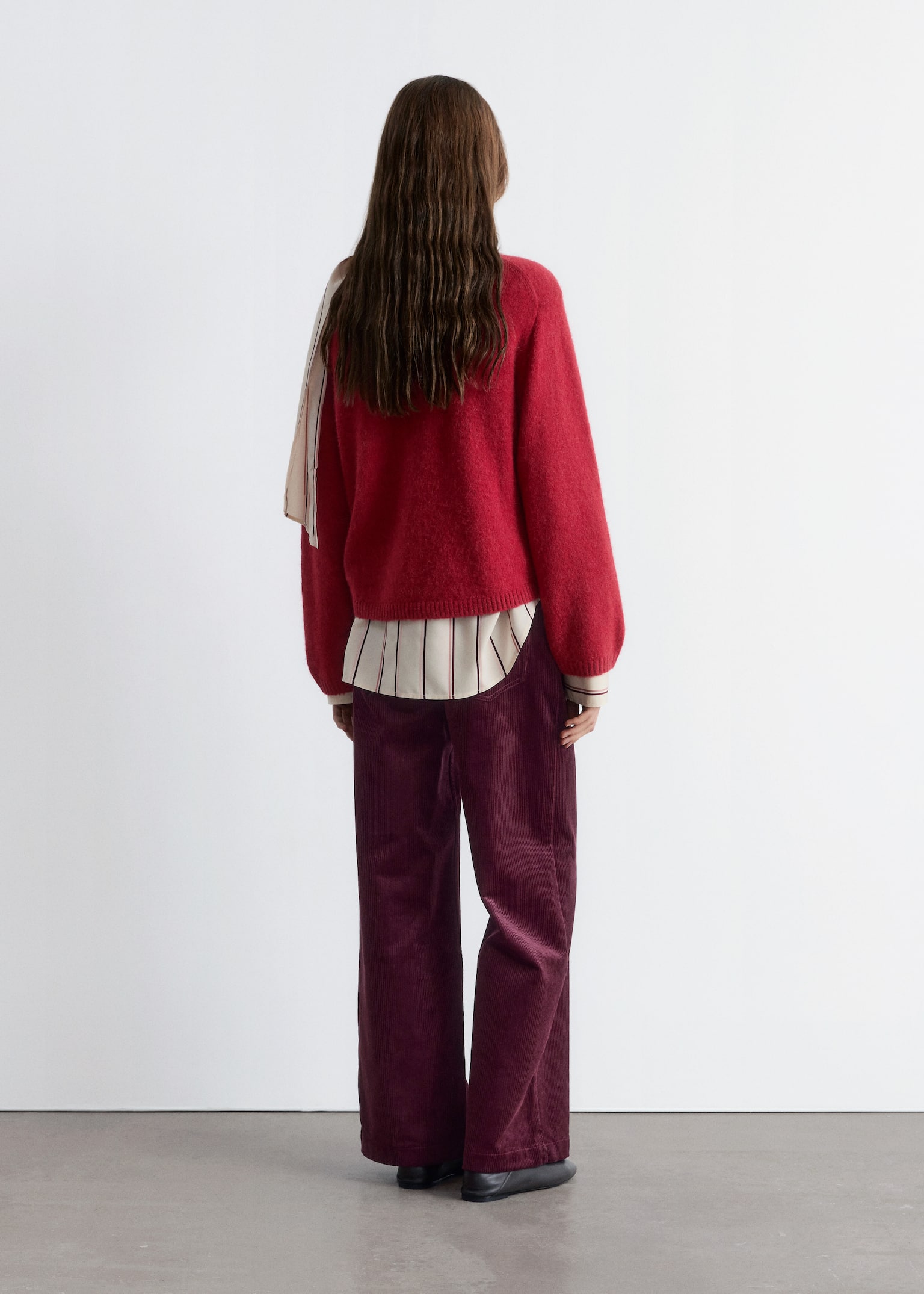 Knitted Alpaca-Blend Sweater - Red/Dark Blue/Mole/Yellow - 5