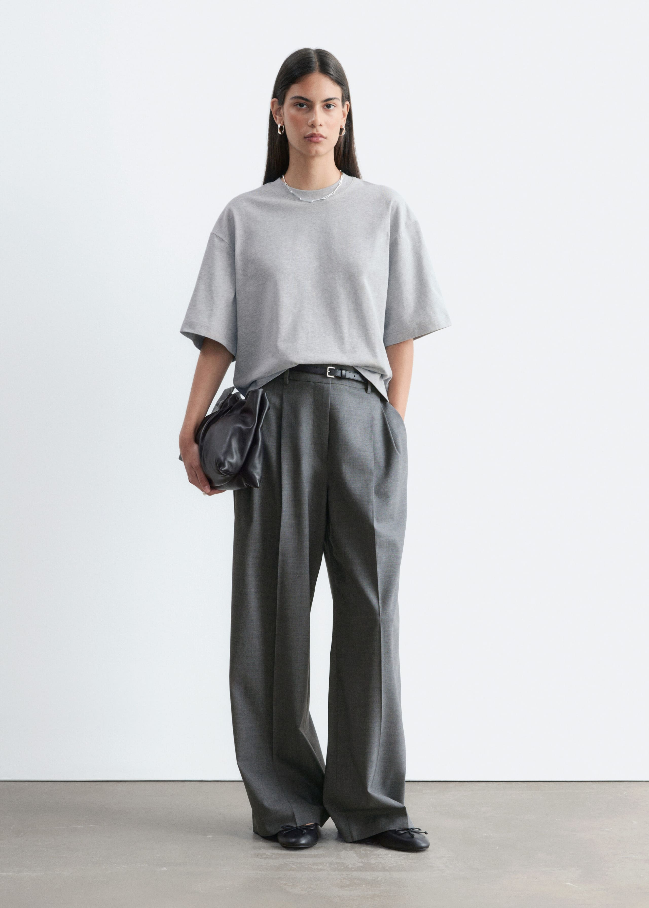 Tailored Wool Trousers - Grey - Lookbook