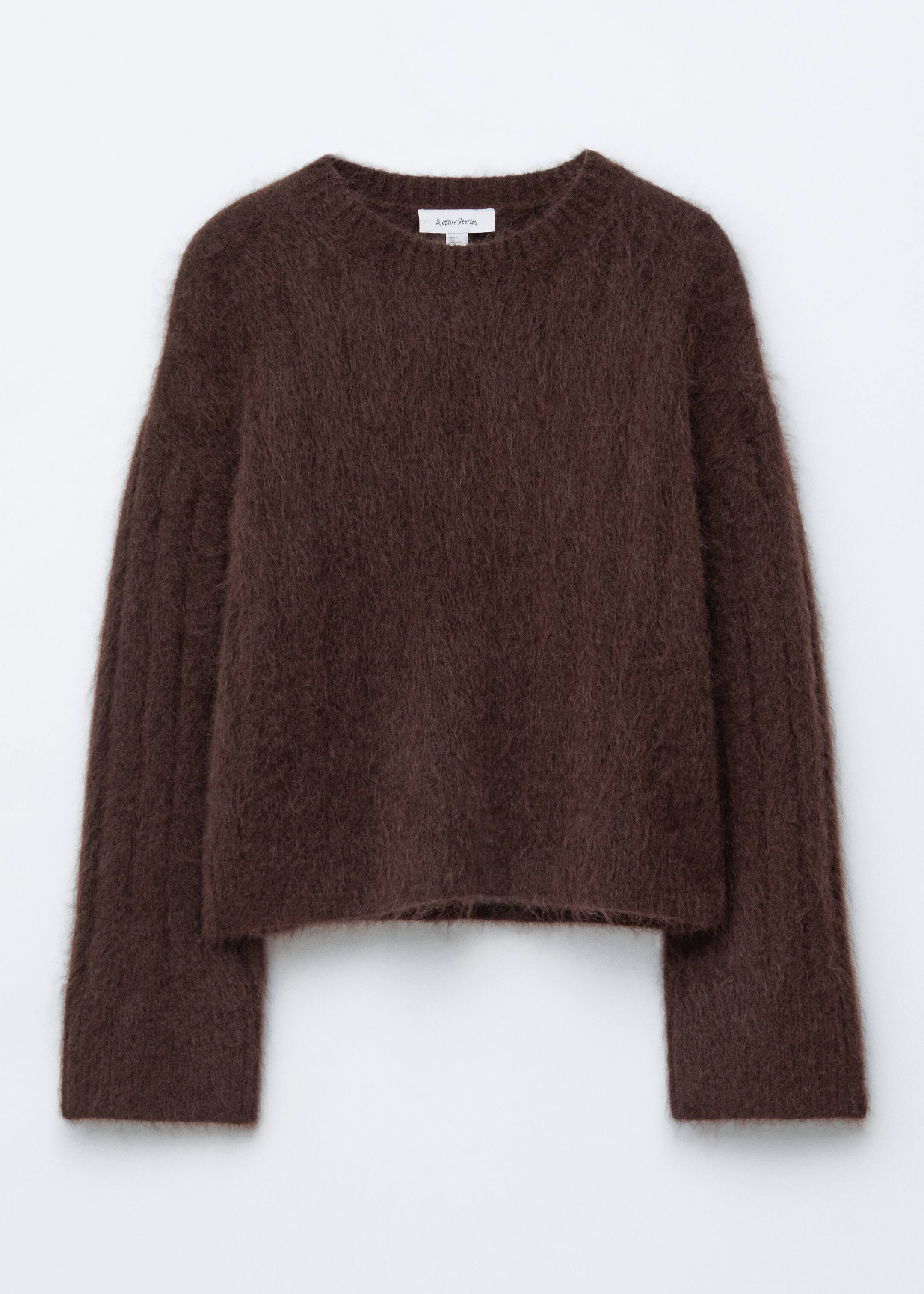 הצגת תמונה גדולה יותר: Mohair-Blend Rib-Knit Jumper - חום כהה - Ladies | H&M IL 6