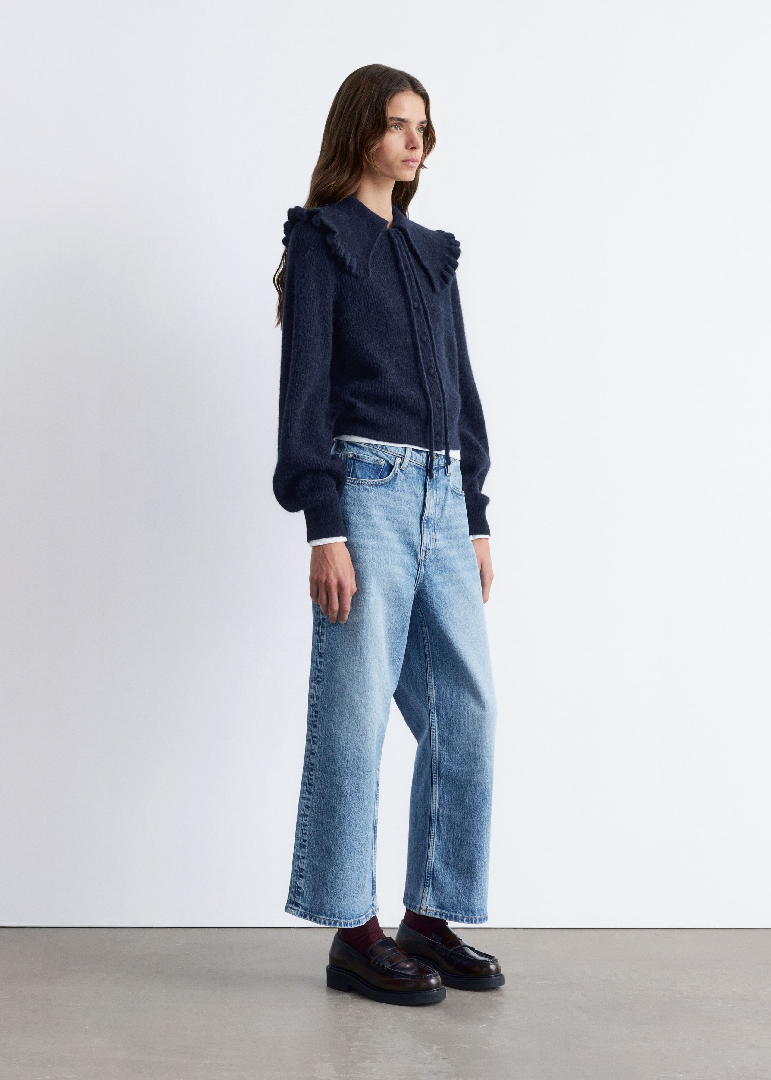 Image of Peter Pan-collar Cardigan